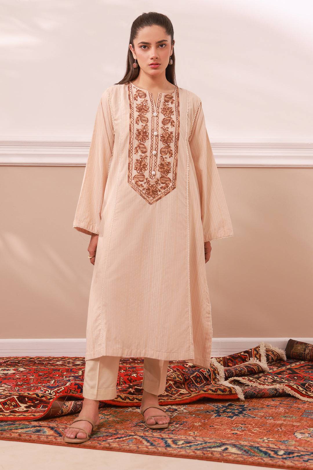 Zellbury | Summer Pret | Embroidered Kurta - 1866 by Maria Faisal - Registered Vendor of : Zellbury Women - type : Signature Pret - 100% original wedding dresses