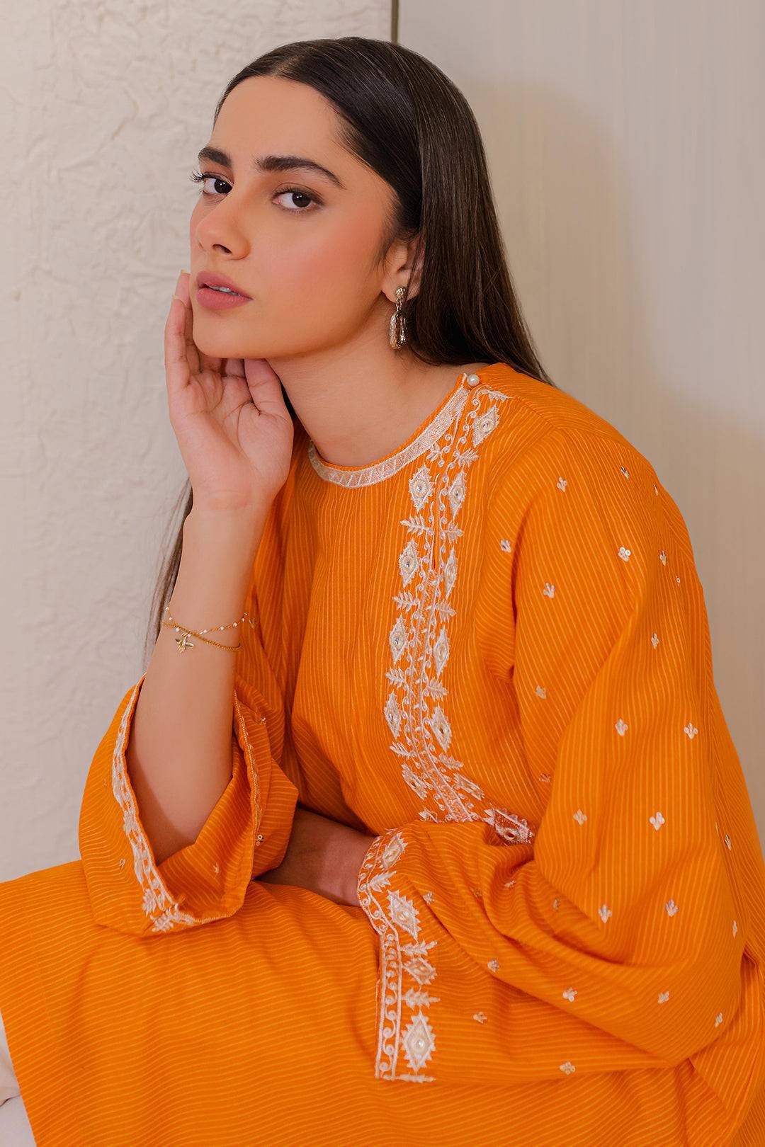 Zellbury | Summer Pret | Embroidered Kurta - 1872 by Maria Faisal - Registered Vendor of : Zellbury Women - type : Signature Pret - 100% original wedding dresses