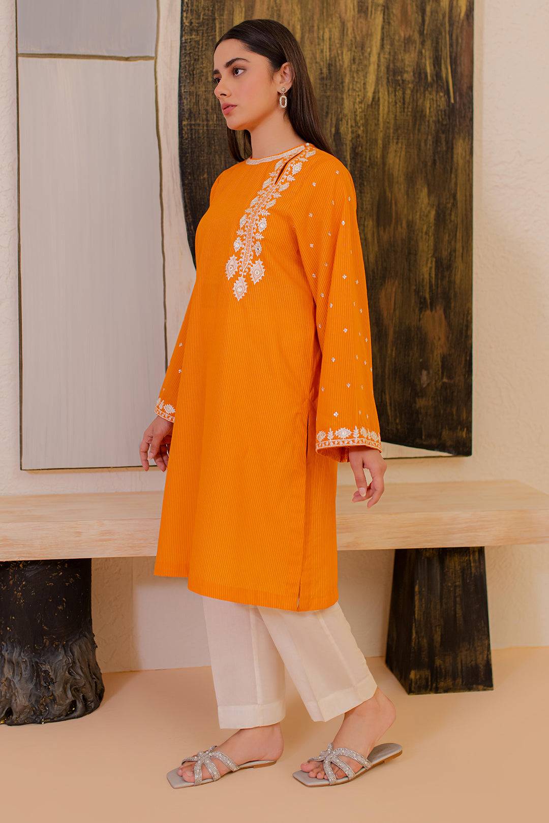 Zellbury | Summer Pret | Embroidered Kurta - 1872 by Maria Faisal - Registered Vendor of : Zellbury Women - type : Signature Pret - 100% original wedding dresses