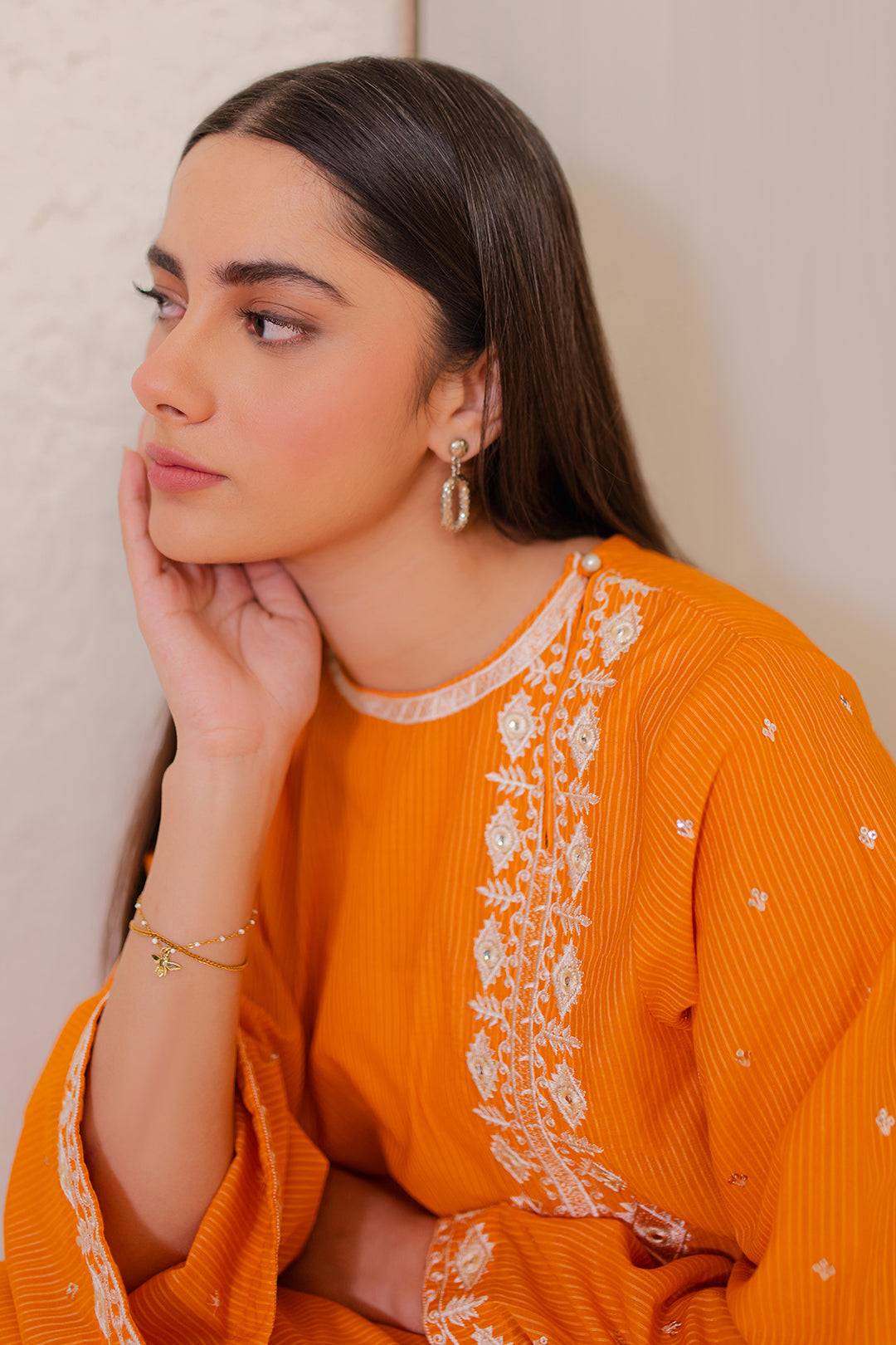 Zellbury | Summer Pret | Embroidered Kurta - 1872 by Maria Faisal - Registered Vendor of : Zellbury Women - type : Signature Pret - 100% original wedding dresses