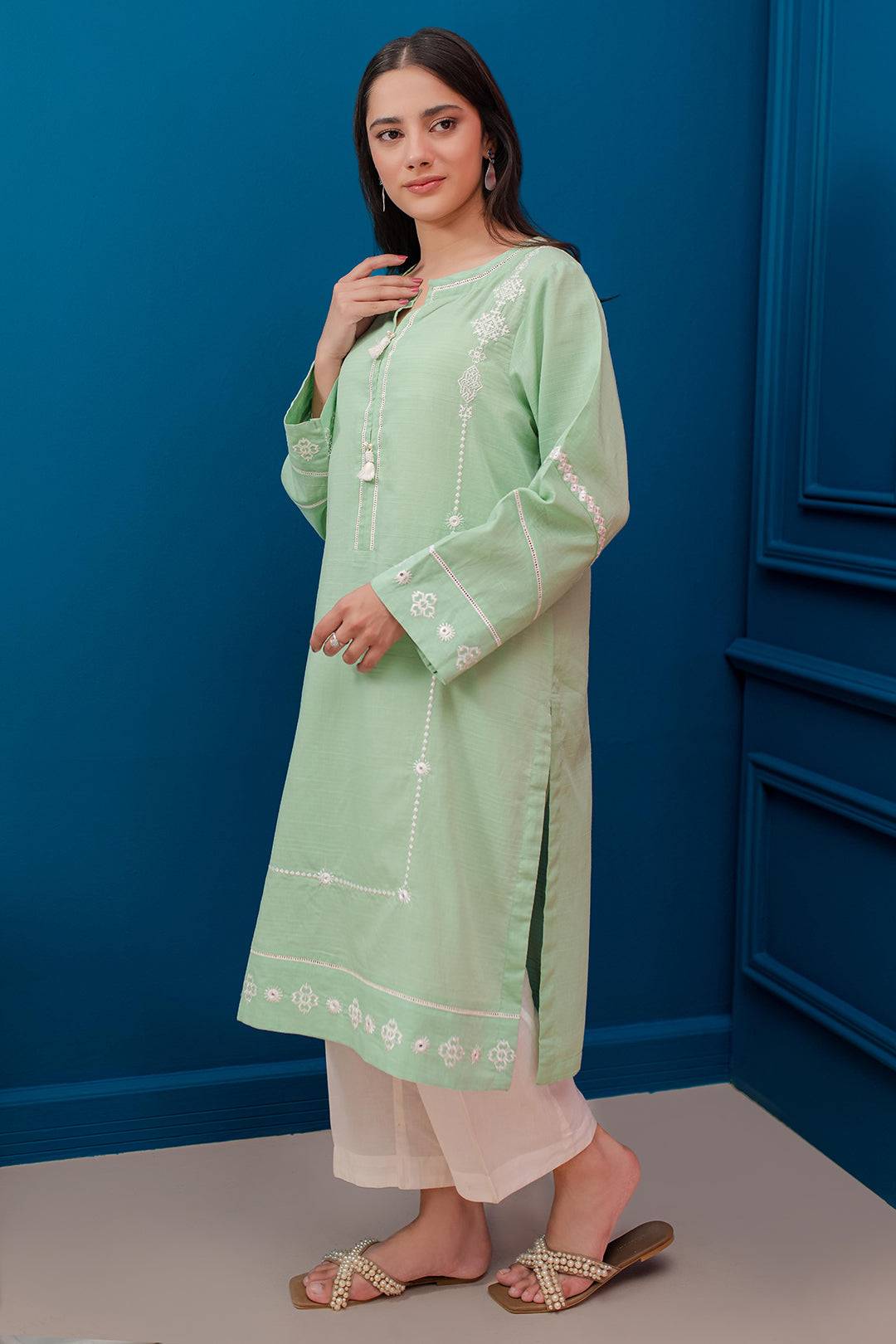 Zellbury | Summer Pret | Embroidered Kurta - 2049 by Maria Faisal - Registered Vendor of : Zellbury Women - type : Signature Pret - 100% original wedding dresses