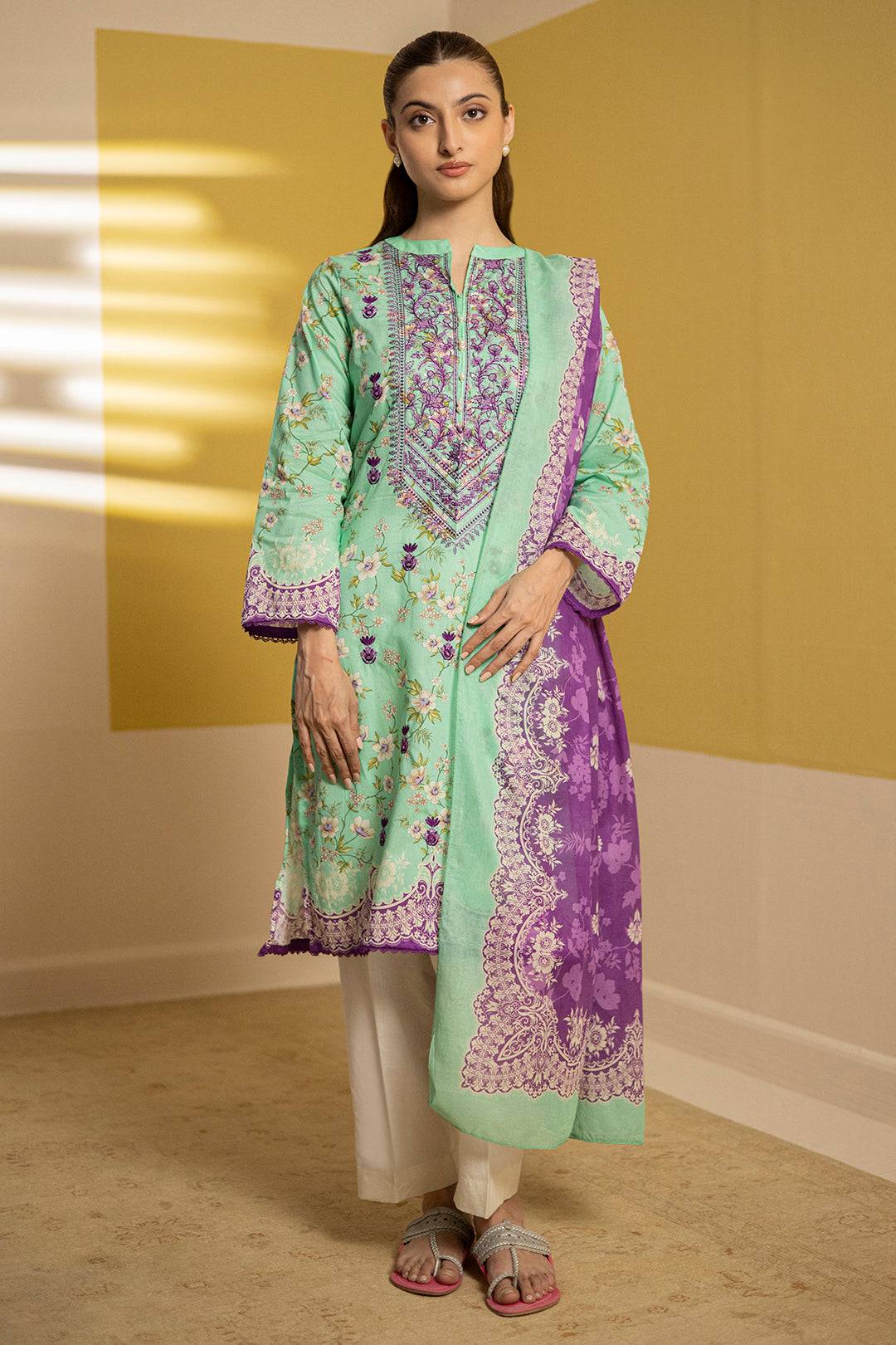 Zellbury | Summer Pret | Embroidered Kurta Dupatta - 1903 by Maria Faisal - Registered Vendor of : Zellbury Women - type : Essential Pret - 100% original wedding dresses