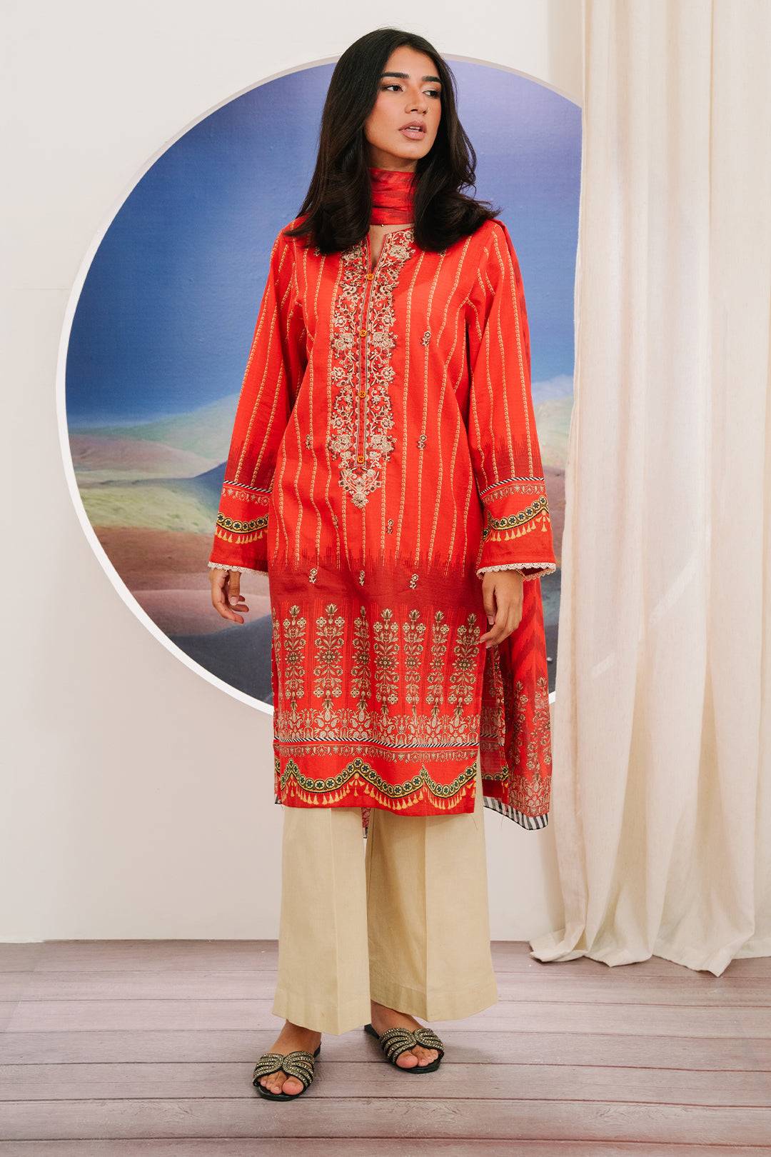 Zellbury | Summer Pret | Embroidered Kurta Dupatta - 1904 by Maria Faisal - Registered Vendor of : Zellbury Women - type : Essential Pret - 100% original wedding dresses