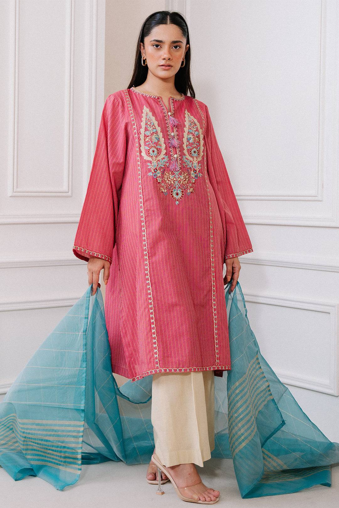 Zellbury | Summer Pret | Embroidered Kurta Dupatta - 1983 by Maria Faisal - Registered Vendor of : Zellbury Women - type : Signature Pret - 100% original wedding dresses