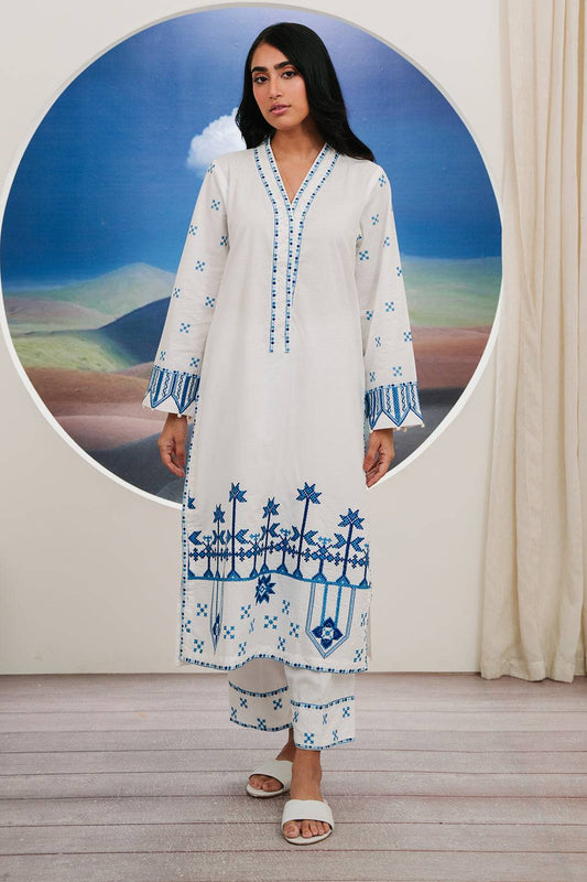 Zellbury | Summer Pret | Embroidered Kurta Trouser - 1984 by Maria Faisal - Registered Vendor of : Zellbury Women - type : Signature Pret - 100% original wedding dresses