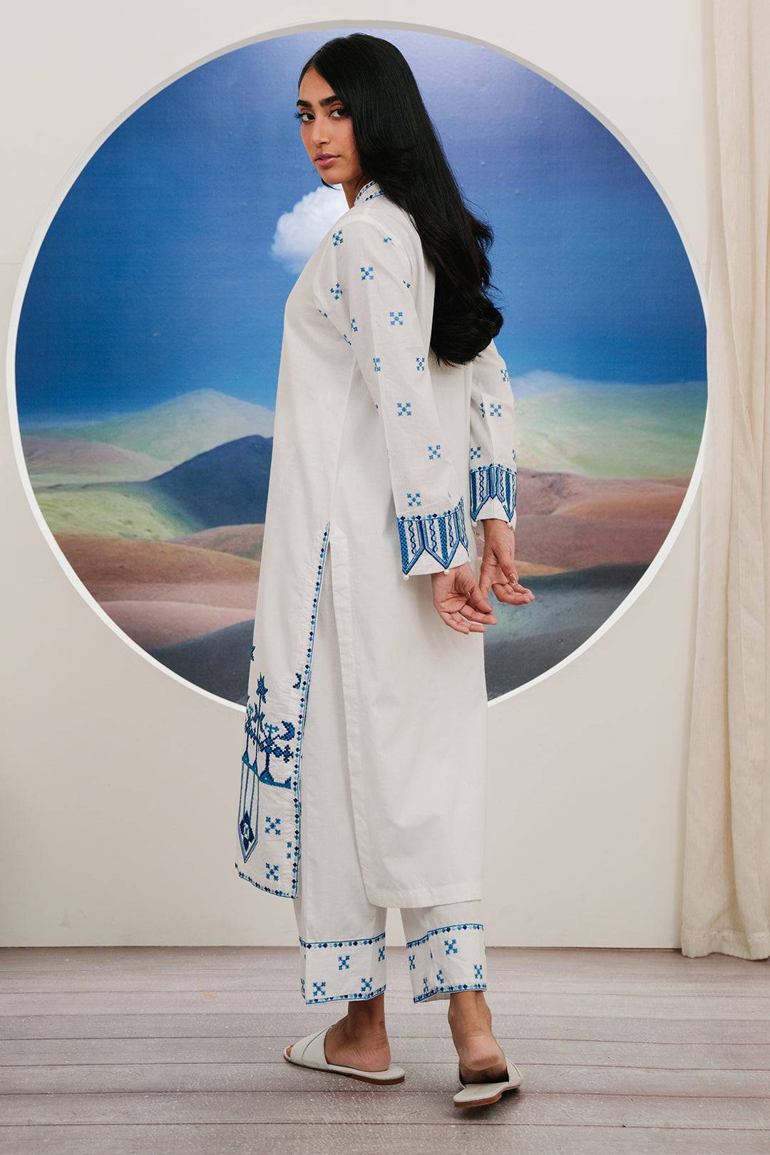 Zellbury | Summer Pret | Embroidered Kurta Trouser - 1984 by Maria Faisal - Registered Vendor of : Zellbury Women - type : Signature Pret - 100% original wedding dresses