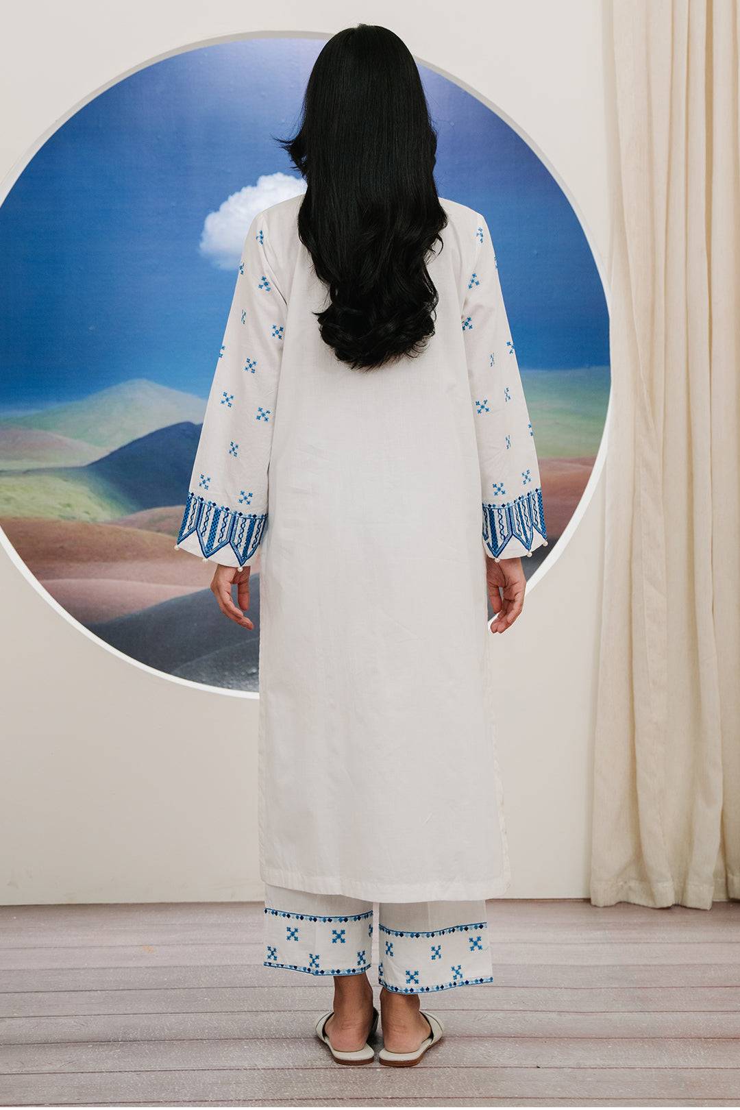 Zellbury | Summer Pret | Embroidered Kurta Trouser - 1984 by Maria Faisal - Registered Vendor of : Zellbury Women - type : Signature Pret - 100% original wedding dresses