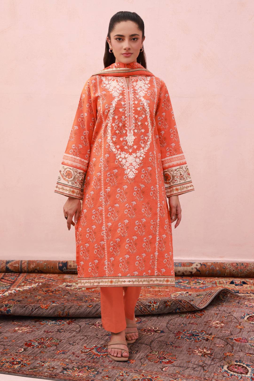 Zellbury | Summer Pret | Embroidered Kurta Dupatta Trouser - 1962 by Maria Faisal - Registered Vendor of : Zellbury Women - type : Essential Pret - 100% original wedding dresses