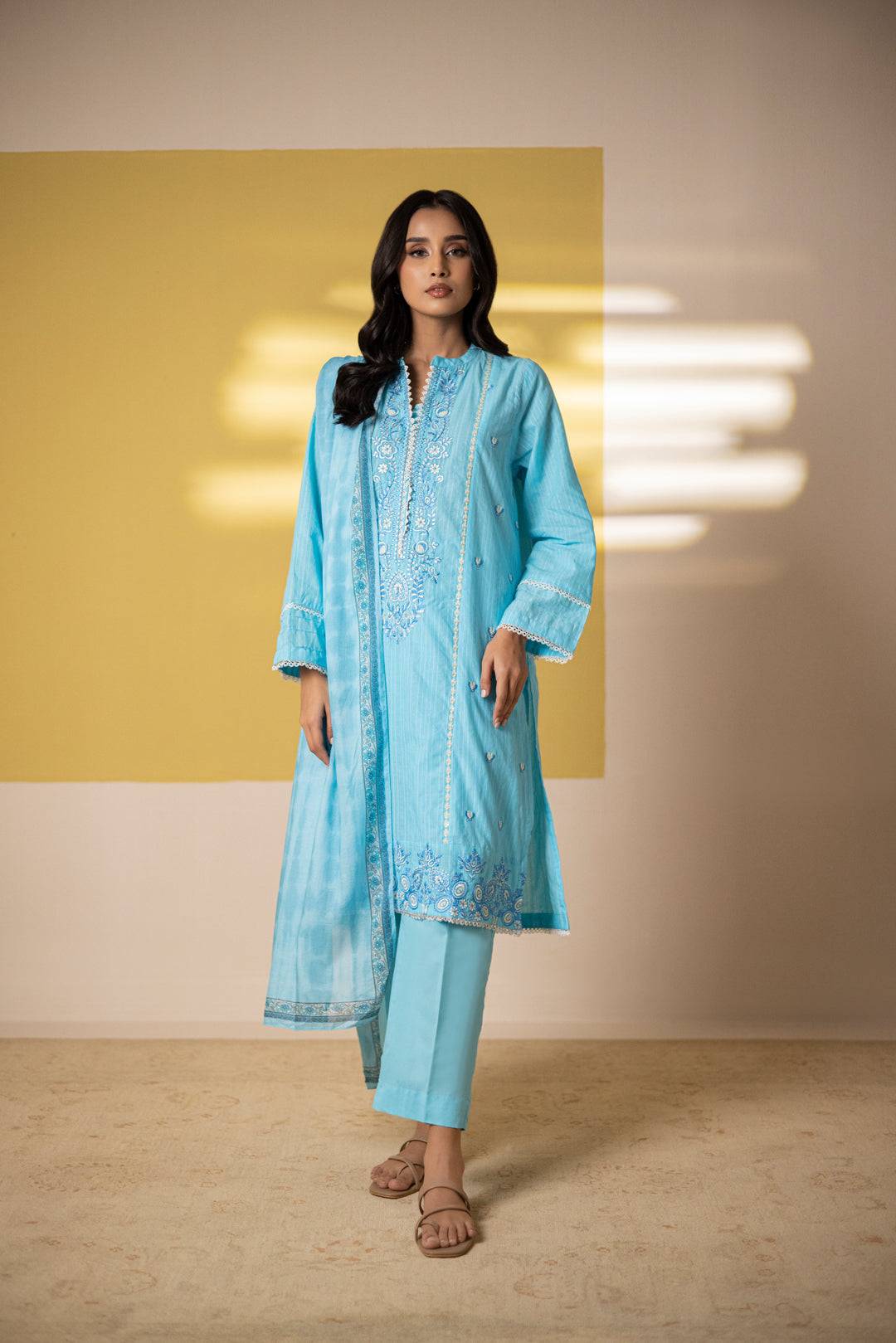 Zellbury | Summer Pret | Embroidered Kurta Dupatta Trouser - 1965 by Maria Faisal - Registered Vendor of : Zellbury Women - type : Essential Pret - 100% original wedding dresses