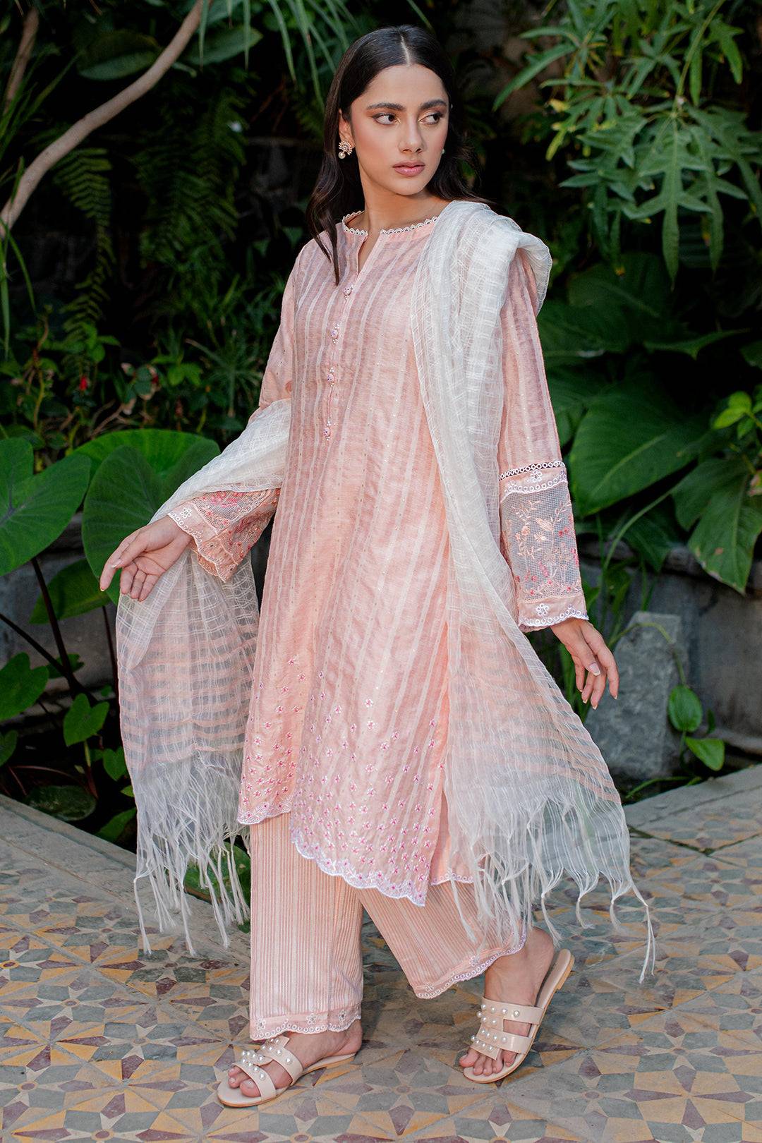 Zellbury | Summer Pret | Embroidered Kurta Dupatta Trouser - 2001 by Maria Faisal - Registered Vendor of : Zellbury Women - type : Signature Pret - 100% original wedding dresses