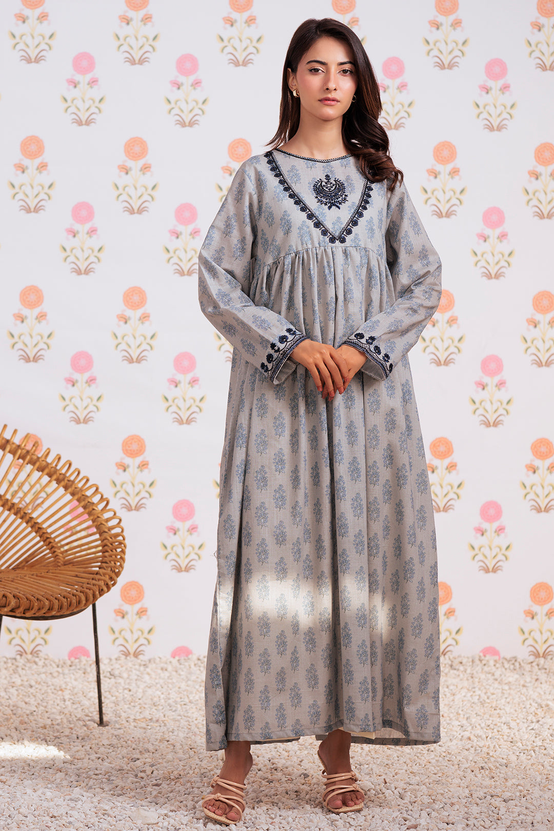 Zellbury | Winter Pret | Embroidered Kurta - 2909 - Designer Dress with Intricate embroidery and embellishments. Shop elegent wedding dress at Maria Faisal.