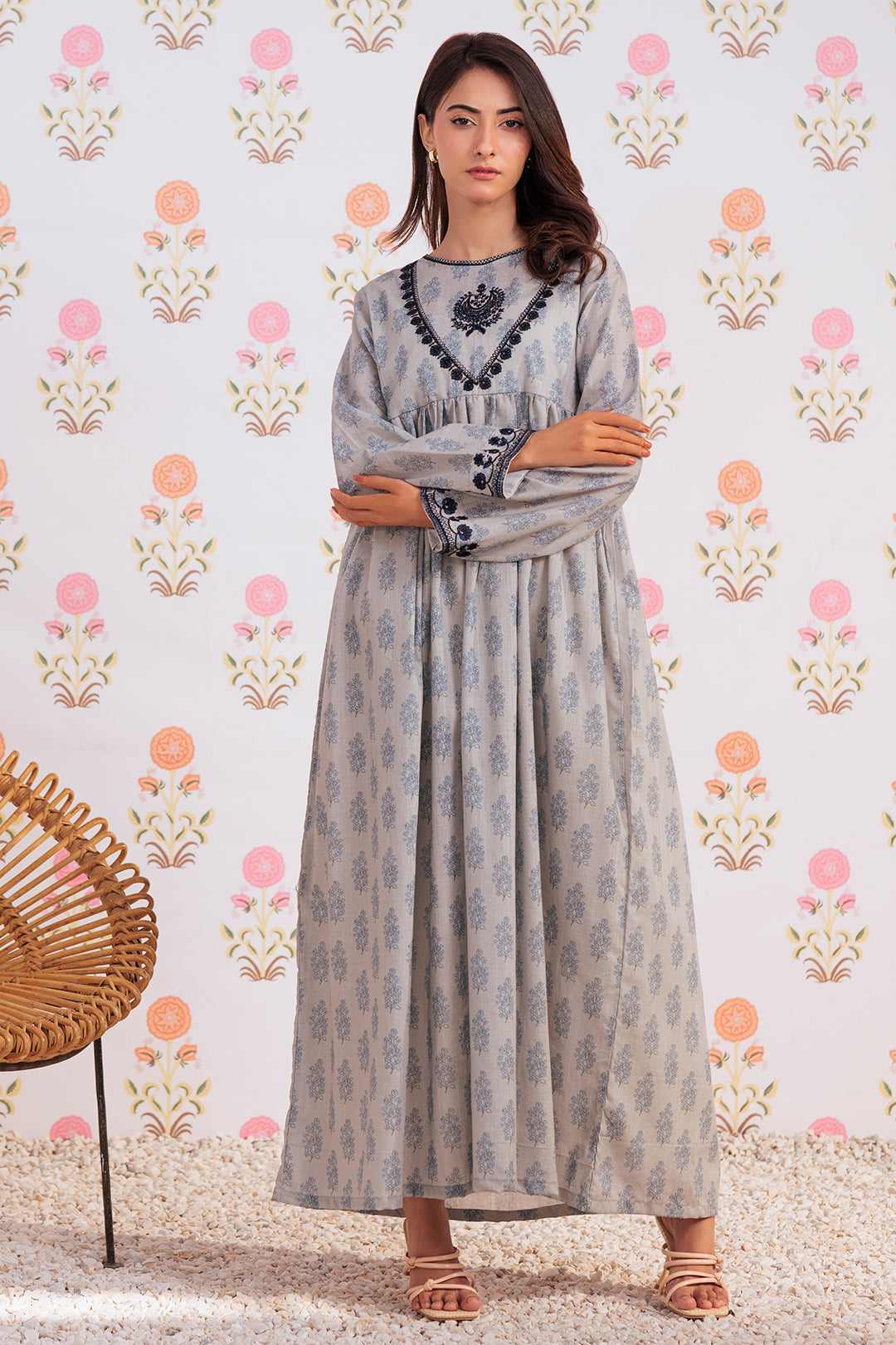 Zellbury | Winter Pret | Embroidered Kurta - 2909 - Designer Dress with Intricate embroidery and embellishments. Shop elegent wedding dress at Maria Faisal.