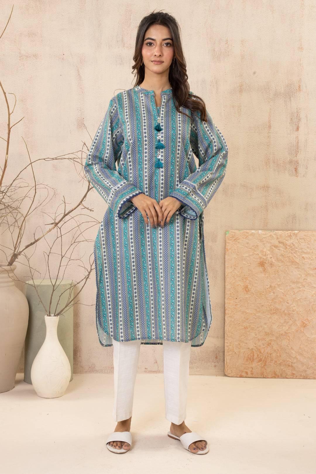Zellbury | Winter Pret | Kurta - 2966 by Maria Faisal - Registered Vendor of : Zellbury Women - type : Essential Pret - 100% original wedding dresses