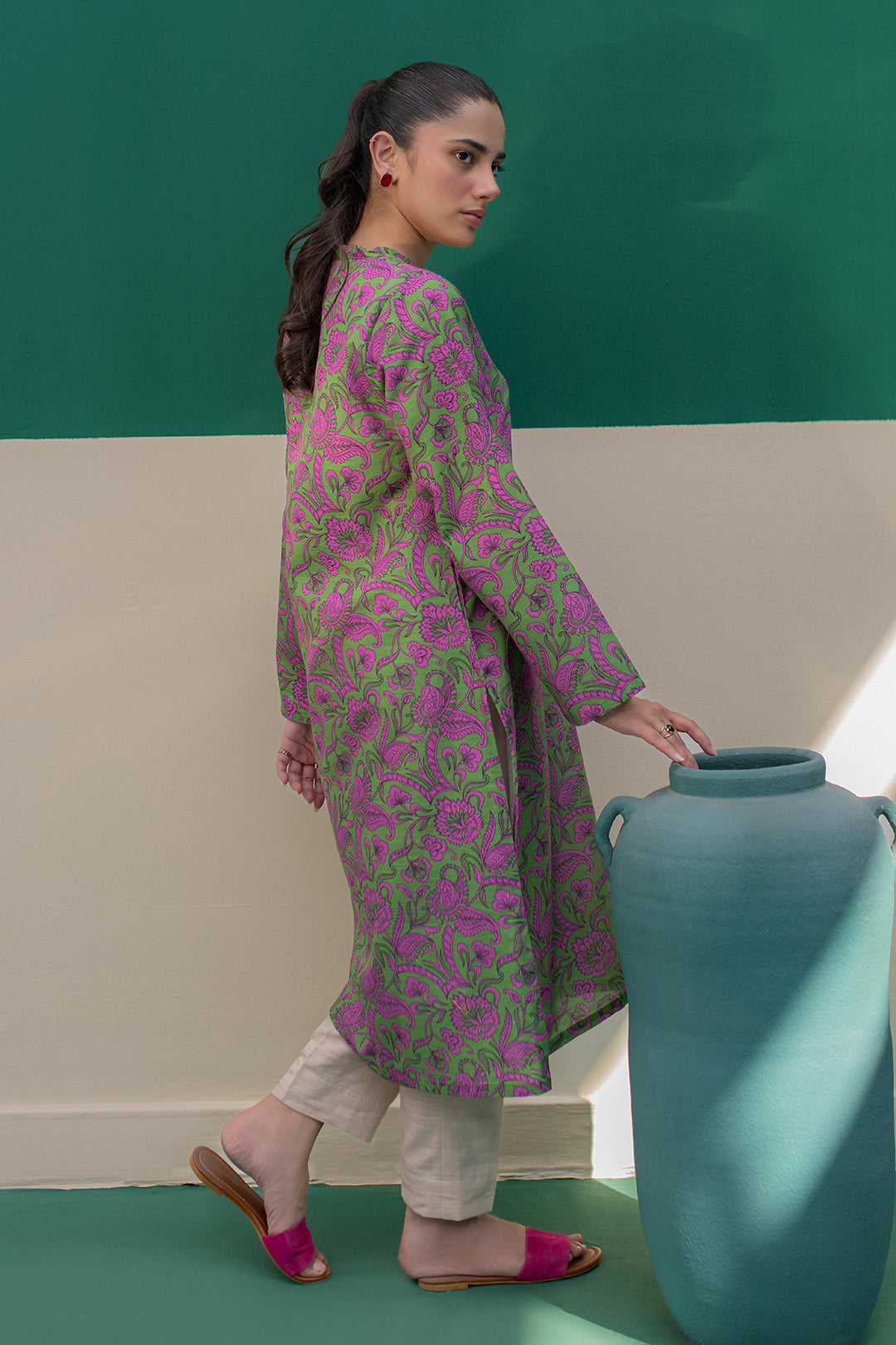 Zellbury | Winter Pret | Kurta - 3019 - Designer Dress with Intricate embroidery and embellishments. Shop elegent wedding dress at Maria Faisal.