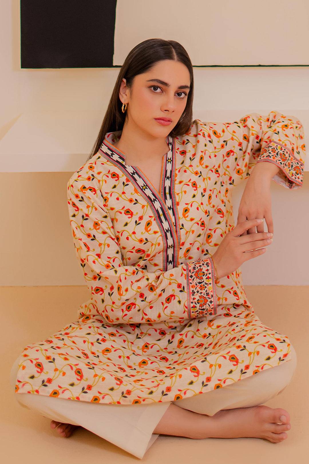 Zellbury | Winter Pret | Kurta - 3078 by Maria Faisal - Registered Vendor of : Zellbury Women - type : Essential Pret - 100% original wedding dresses