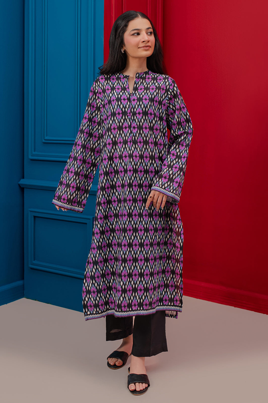 Zellbury | Winter Pret | Kurta - 3097 - Designer Dress with Intricate embroidery and embellishments. Shop elegent wedding dress at Maria Faisal.