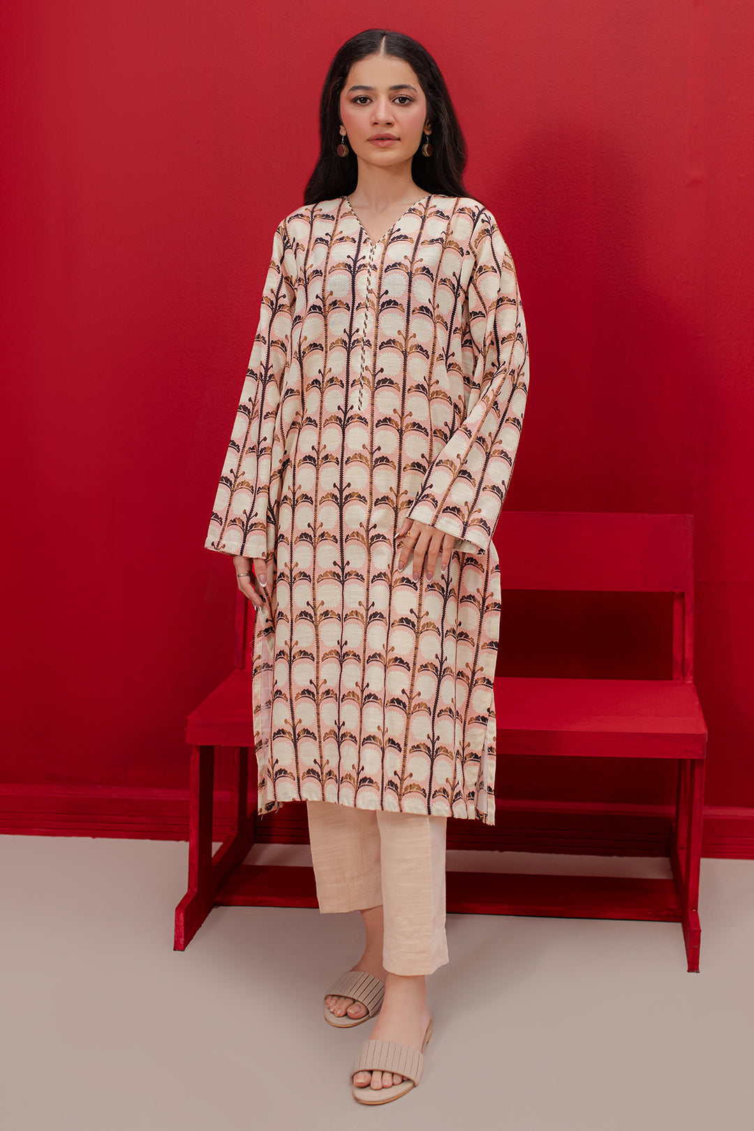 Zellbury | Winter Pret | Kurta - 3122 - Designer Dress with Intricate embroidery and embellishments. Shop elegent wedding dress at Maria Faisal.