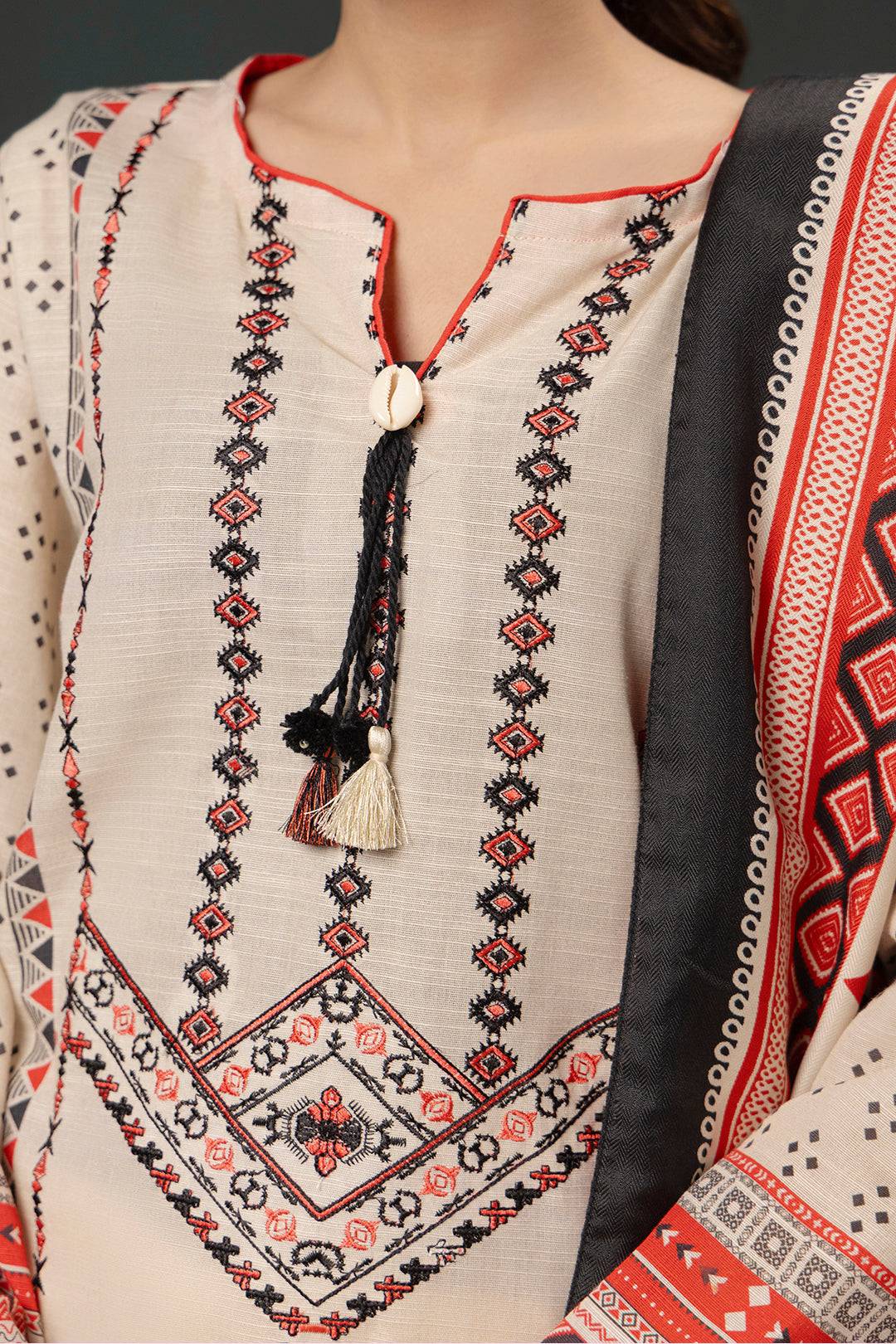 Zellbury | Winter Pret | Embroidered Kurta Shawl - 2937 by Maria Faisal - Registered Vendor of : Zellbury Women - type : Essential Pret - 100% original wedding dresses