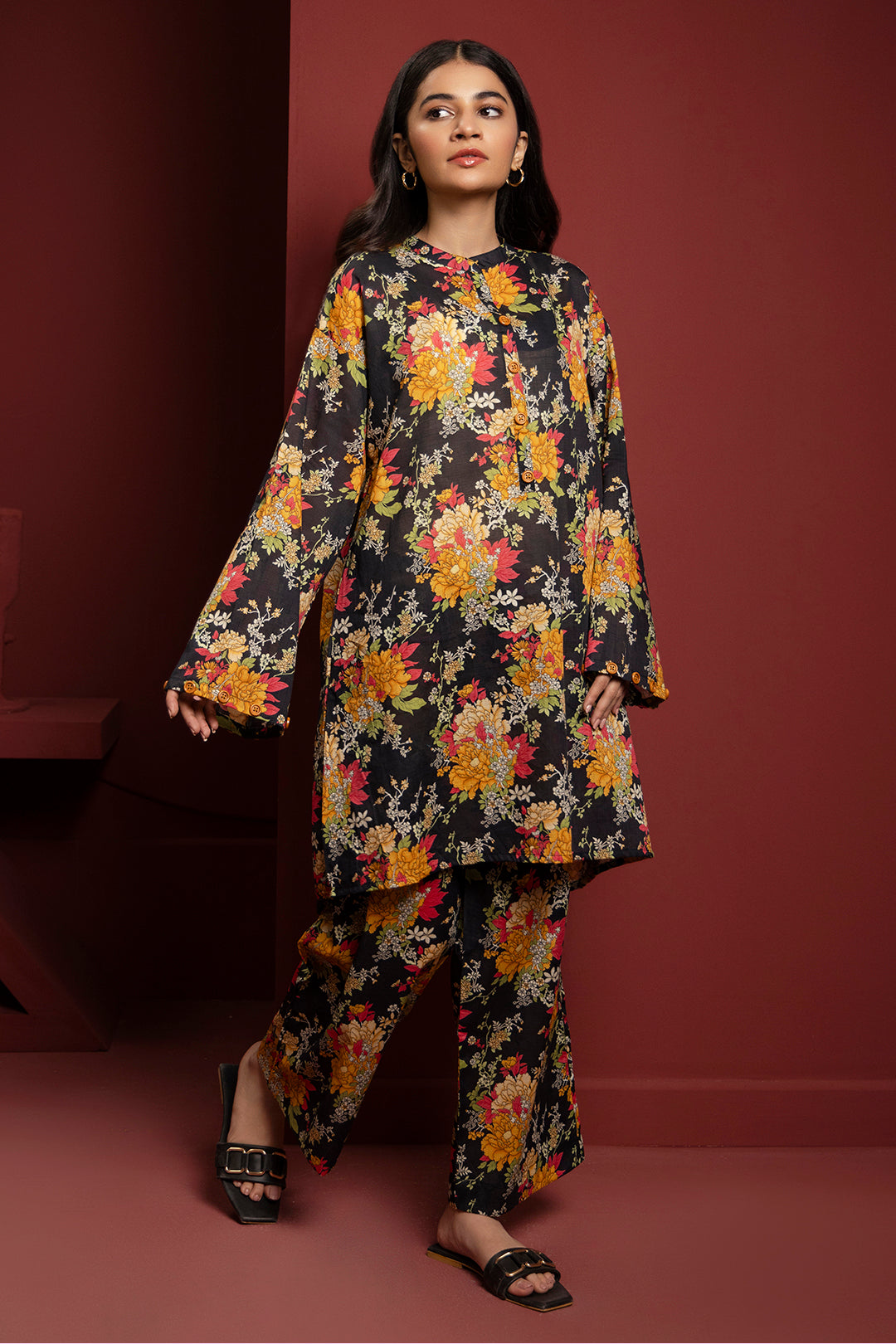 Zellbury | Winter Pret | Kurta Trouser - 3034 - Designer Dress with Intricate embroidery and embellishments. Shop elegent wedding dress at Maria Faisal.