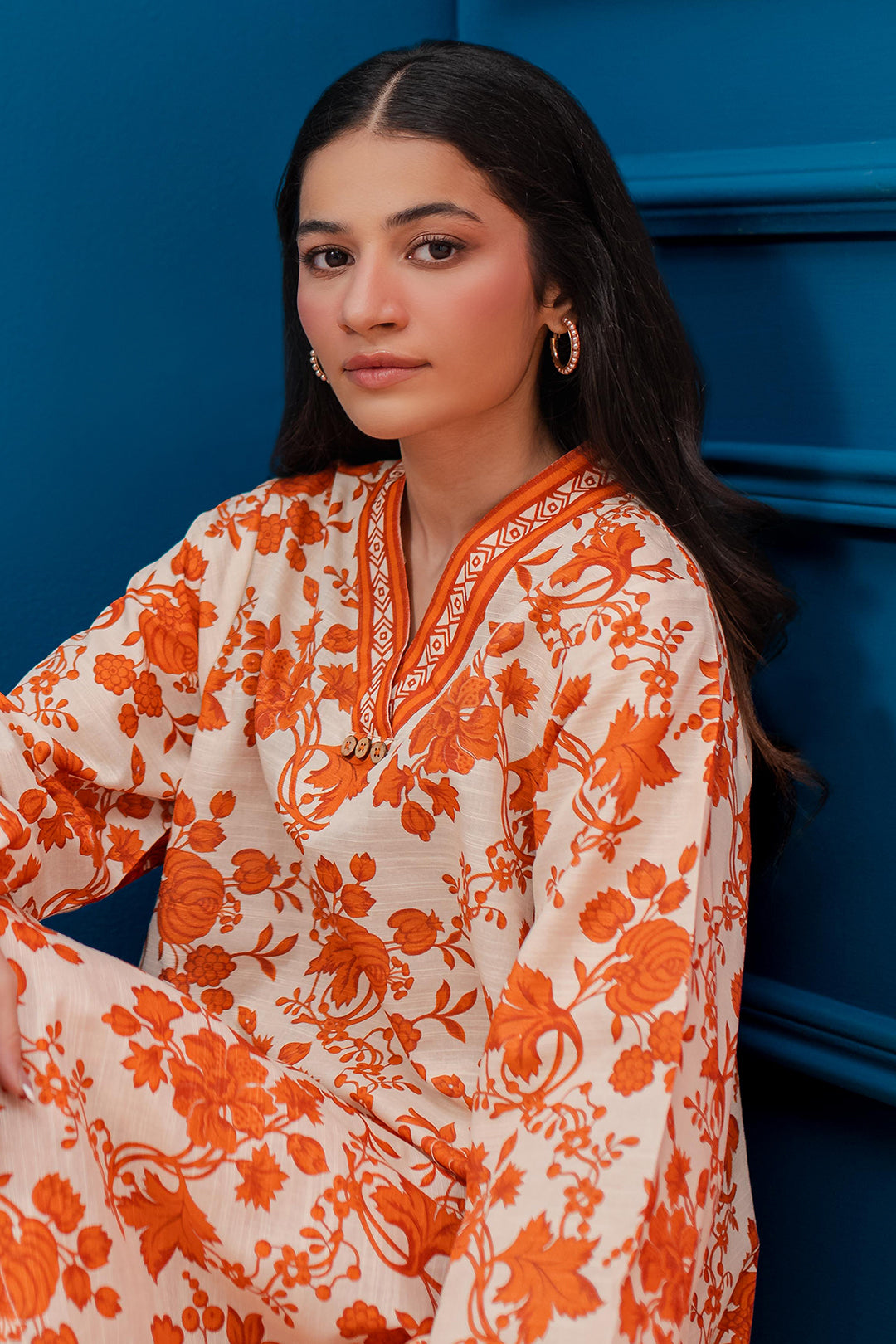 Zellbury | Winter Pret | Kurta Trouser - 3059 - Designer Dress with Intricate embroidery and embellishments. Shop elegent wedding dress at Maria Faisal.