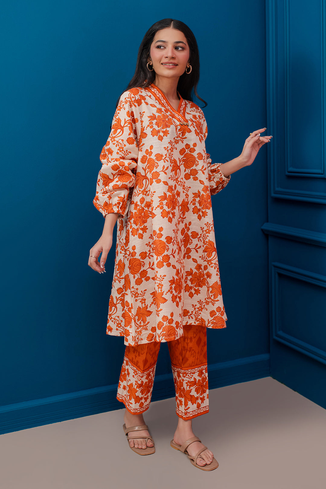 Zellbury | Winter Pret | Kurta Trouser - 3059 - Designer Dress with Intricate embroidery and embellishments. Shop elegent wedding dress at Maria Faisal.