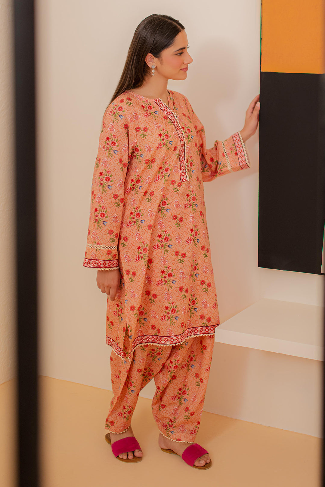 Zellbury | Winter Pret | Kurta Trouser - 3166 - Designer Dress with Intricate embroidery and embellishments. Shop elegent wedding dress at Maria Faisal.