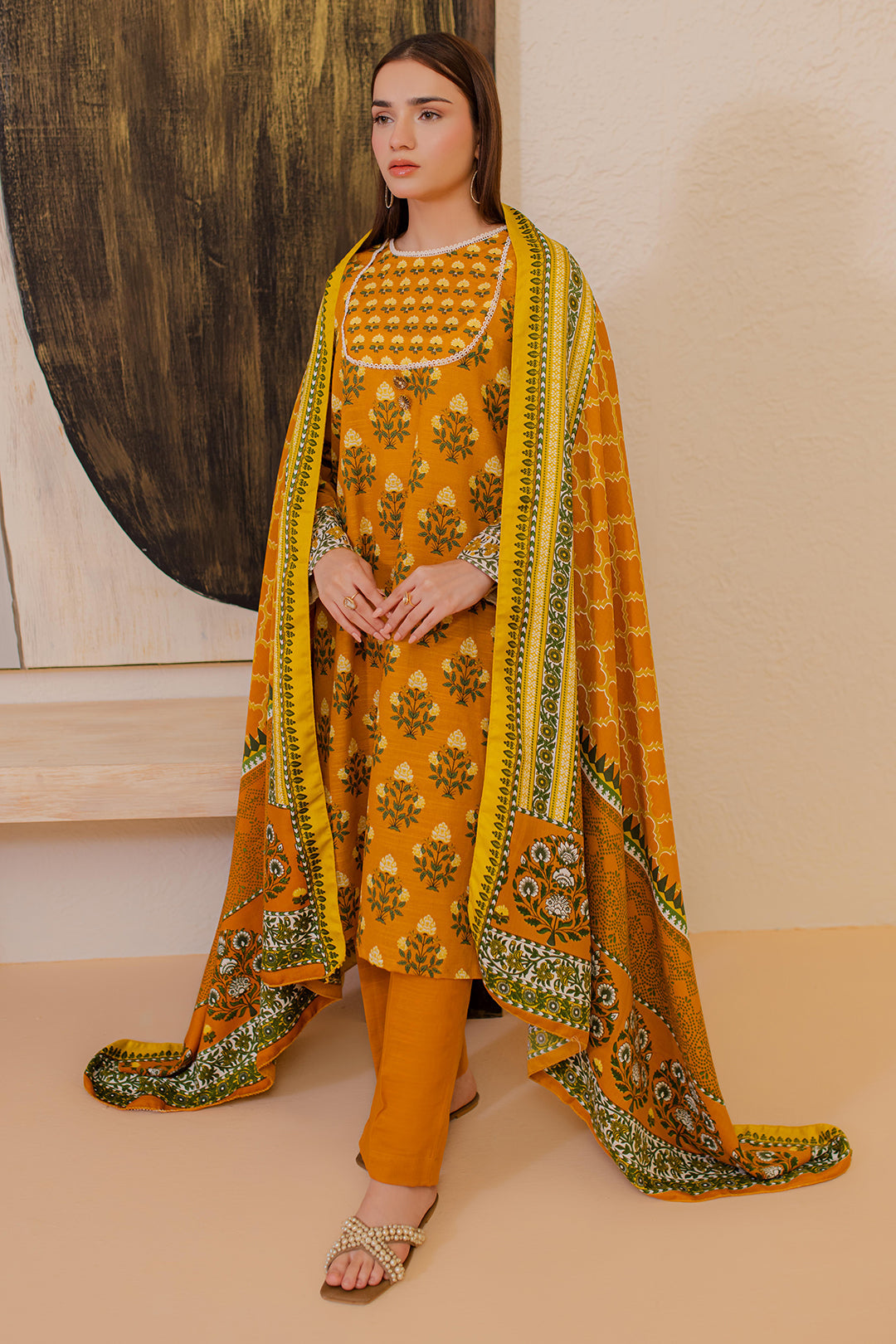 Zellbury | Winter Pret | Kurta Shawl Trouser - 2946 - Designer Dress with Intricate embroidery and embellishments. Shop elegent wedding dress at Maria Faisal.