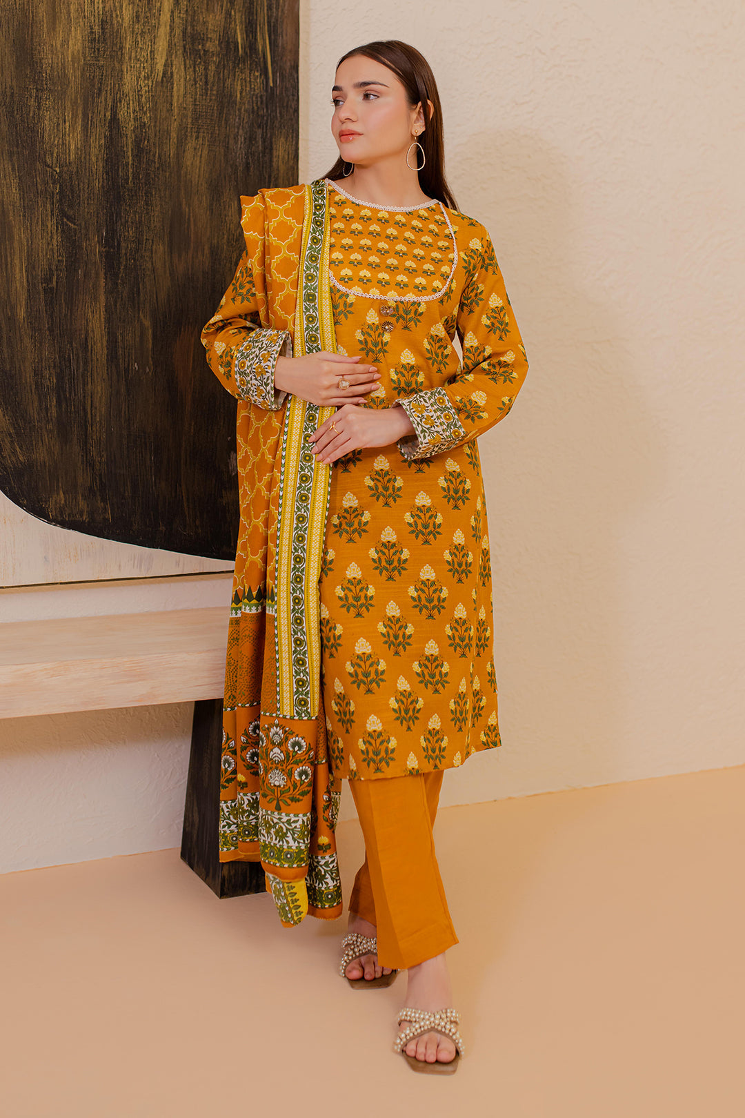 Zellbury | Winter Pret | Kurta Shawl Trouser - 2946 - Designer Dress with Intricate embroidery and embellishments. Shop elegent wedding dress at Maria Faisal.