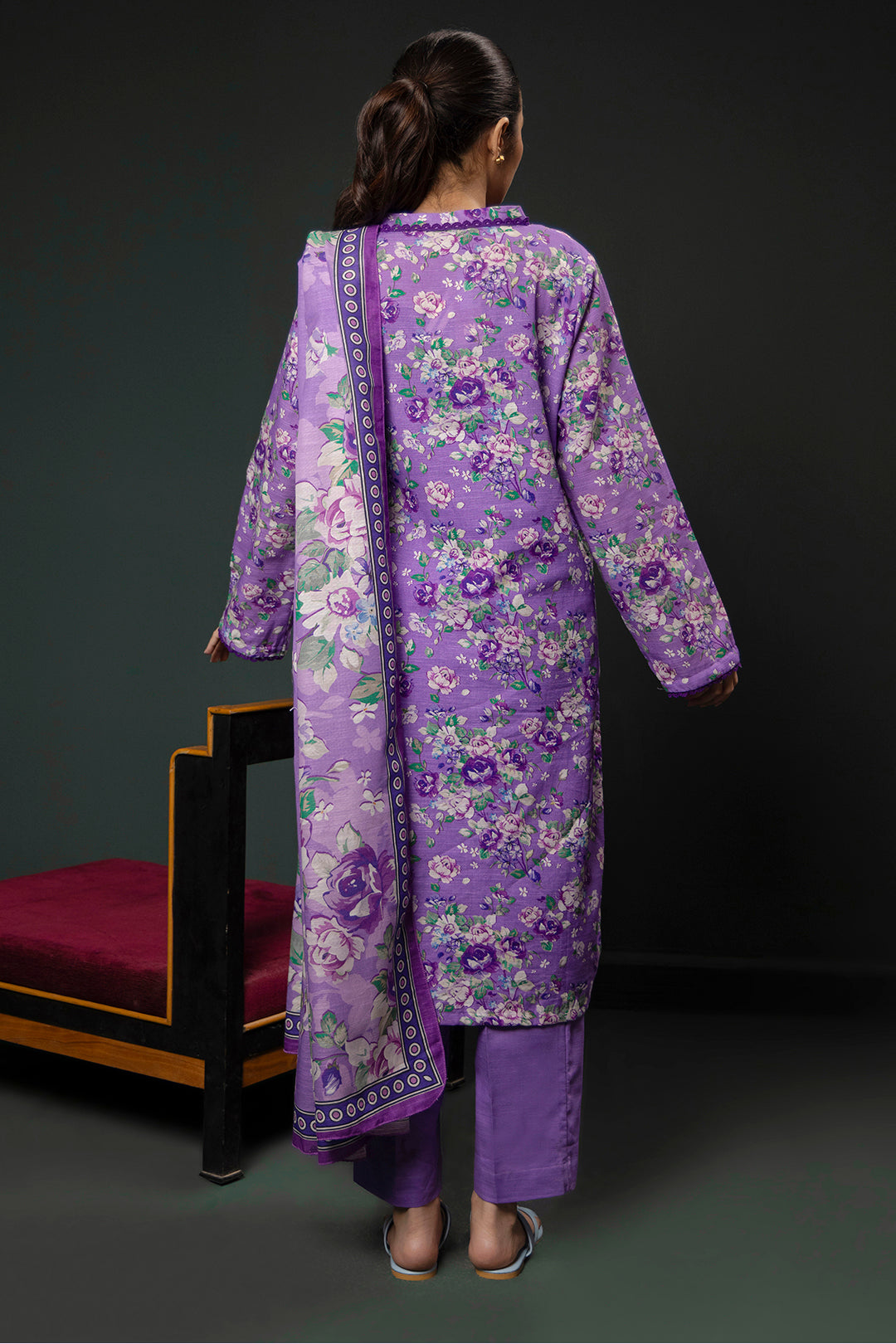 Zellbury | Winter Pret | Kurta Dupatta Trouser - 2948 - Designer Dress with Intricate embroidery and embellishments. Shop elegent wedding dress at Maria Faisal.