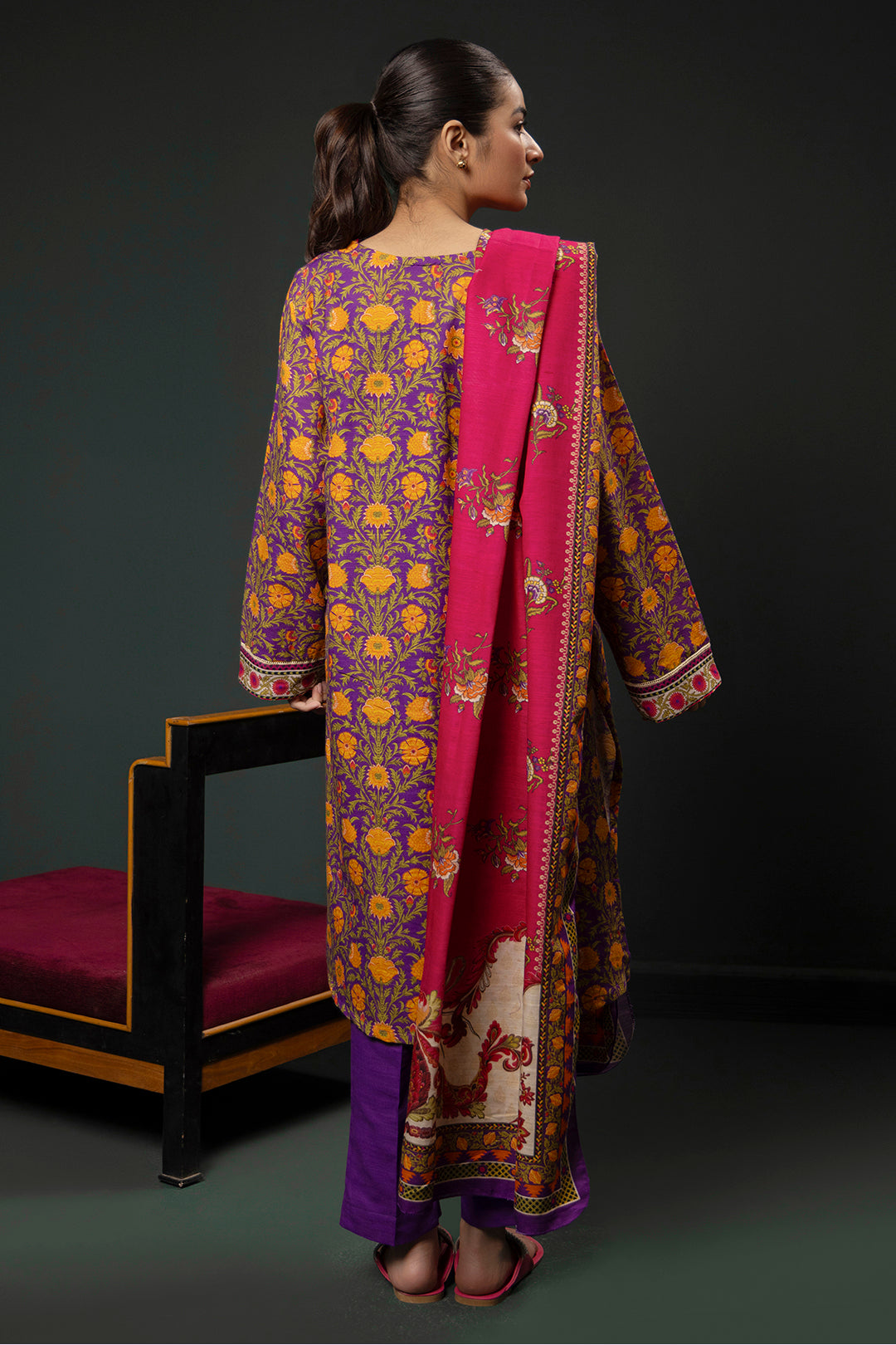 Zellbury | Winter Pret | Kurta Dupatta Trouser - 3006 - Designer Dress with Intricate embroidery and embellishments. Shop elegent wedding dress at Maria Faisal.