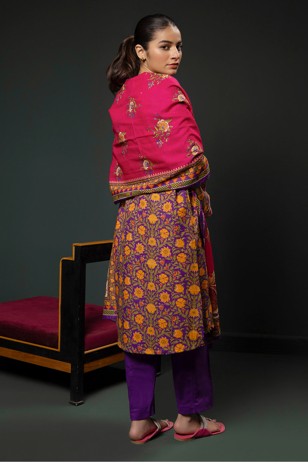 Zellbury | Winter Pret | Kurta Dupatta Trouser - 3006 - Designer Dress with Intricate embroidery and embellishments. Shop elegent wedding dress at Maria Faisal.