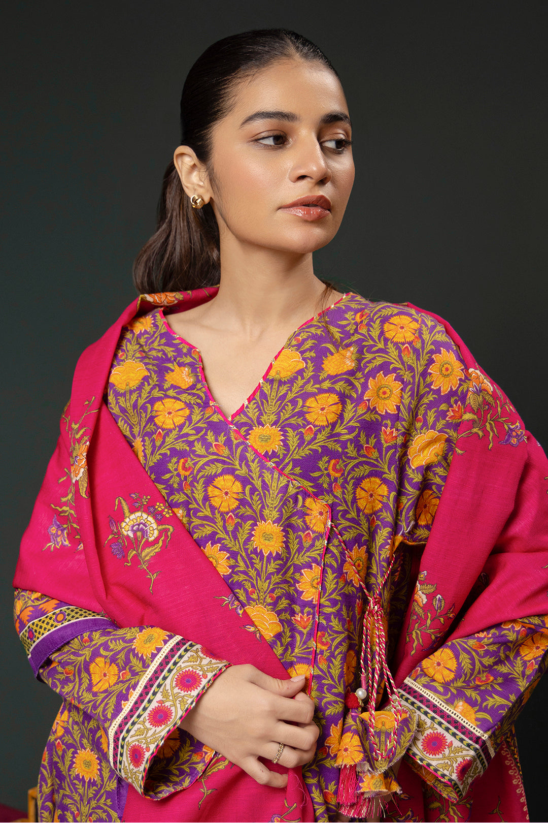 Zellbury | Winter Pret | Kurta Dupatta Trouser - 3006 - Designer Dress with Intricate embroidery and embellishments. Shop elegent wedding dress at Maria Faisal.