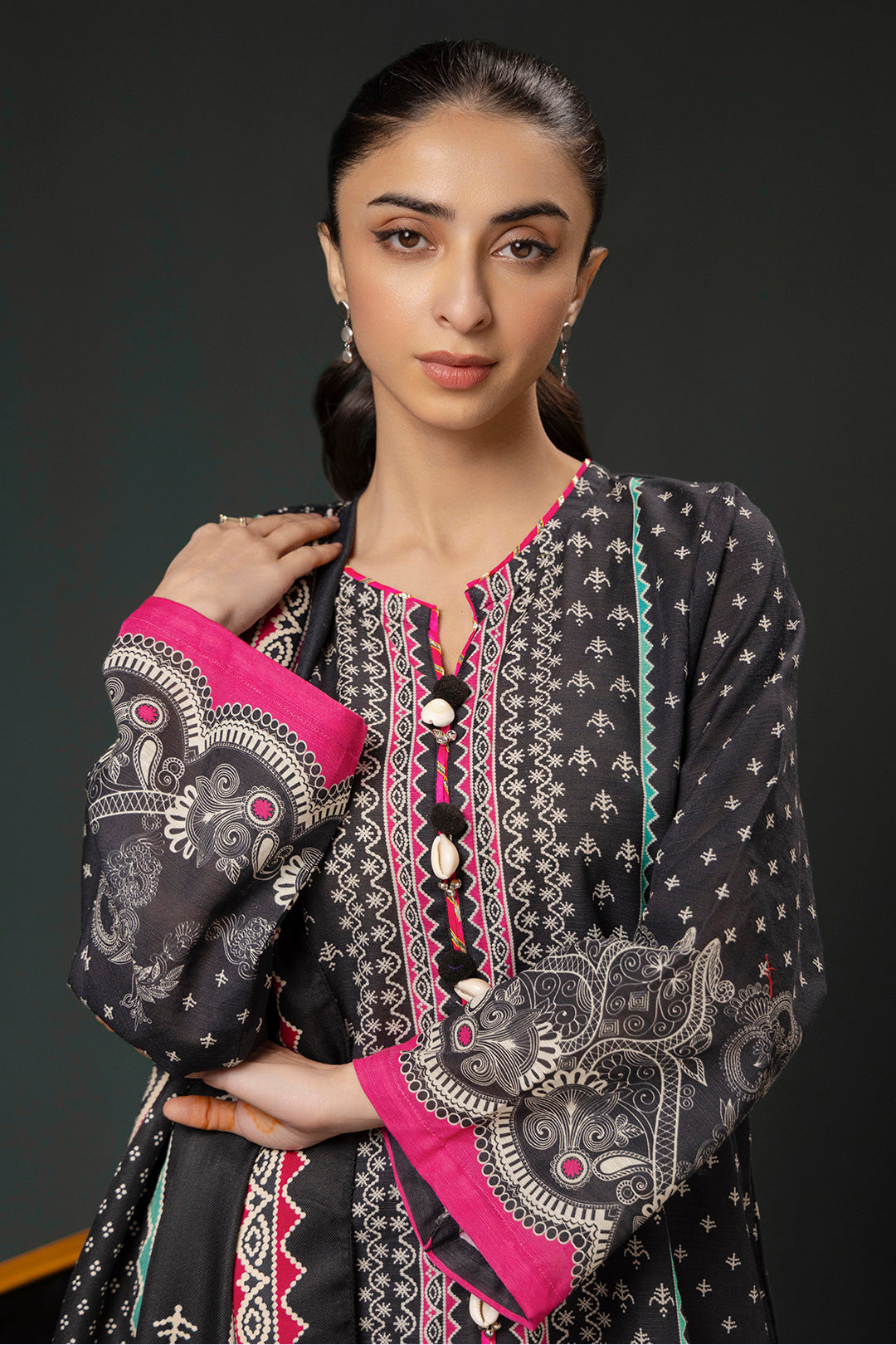 Zellbury | Winter Pret | Kurta Shawl Trouser - 3008 - Designer Dress with Intricate embroidery and embellishments. Shop elegent wedding dress at Maria Faisal.