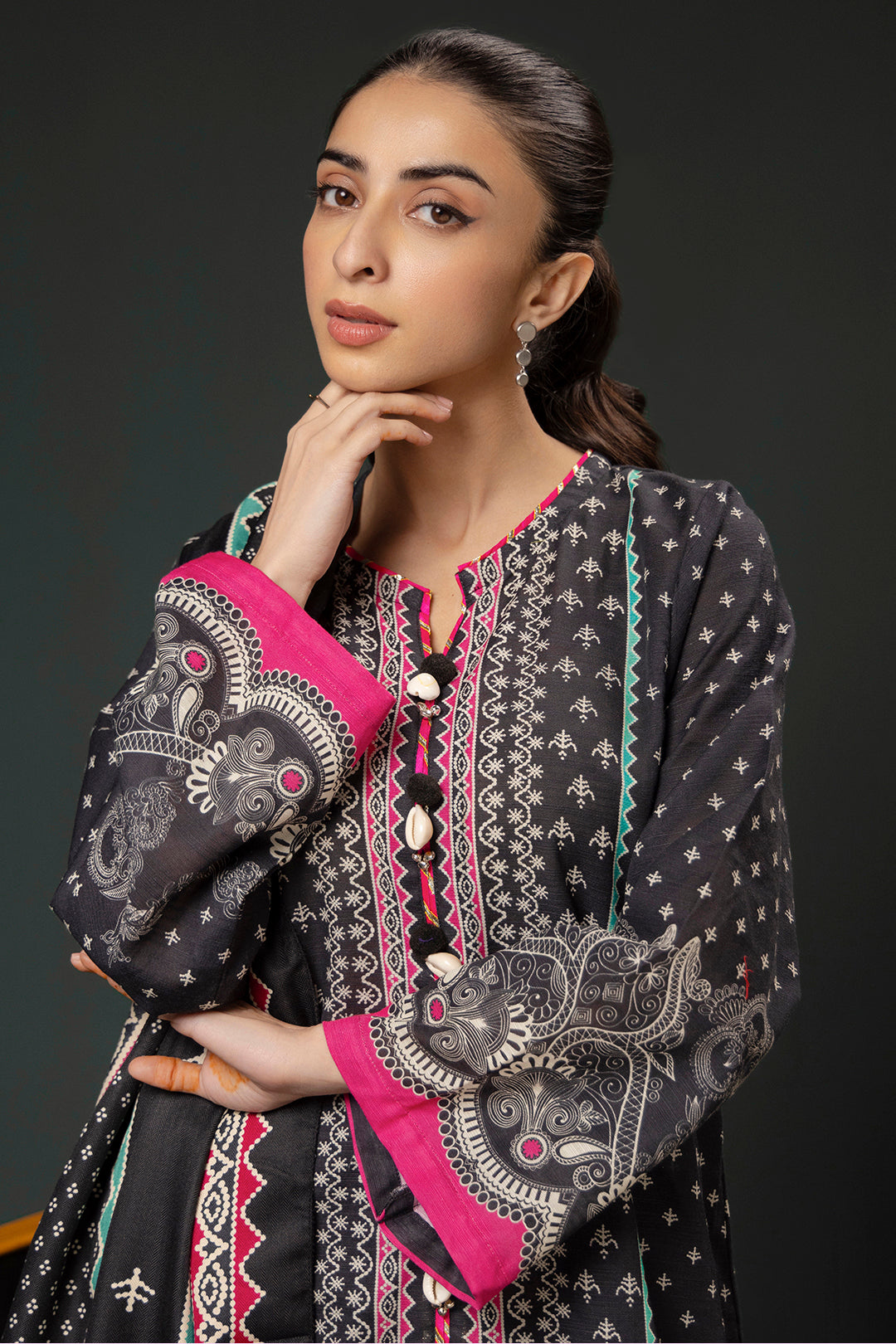 Zellbury | Winter Pret | Kurta Shawl Trouser - 3008 - Designer Dress with Intricate embroidery and embellishments. Shop elegent wedding dress at Maria Faisal.