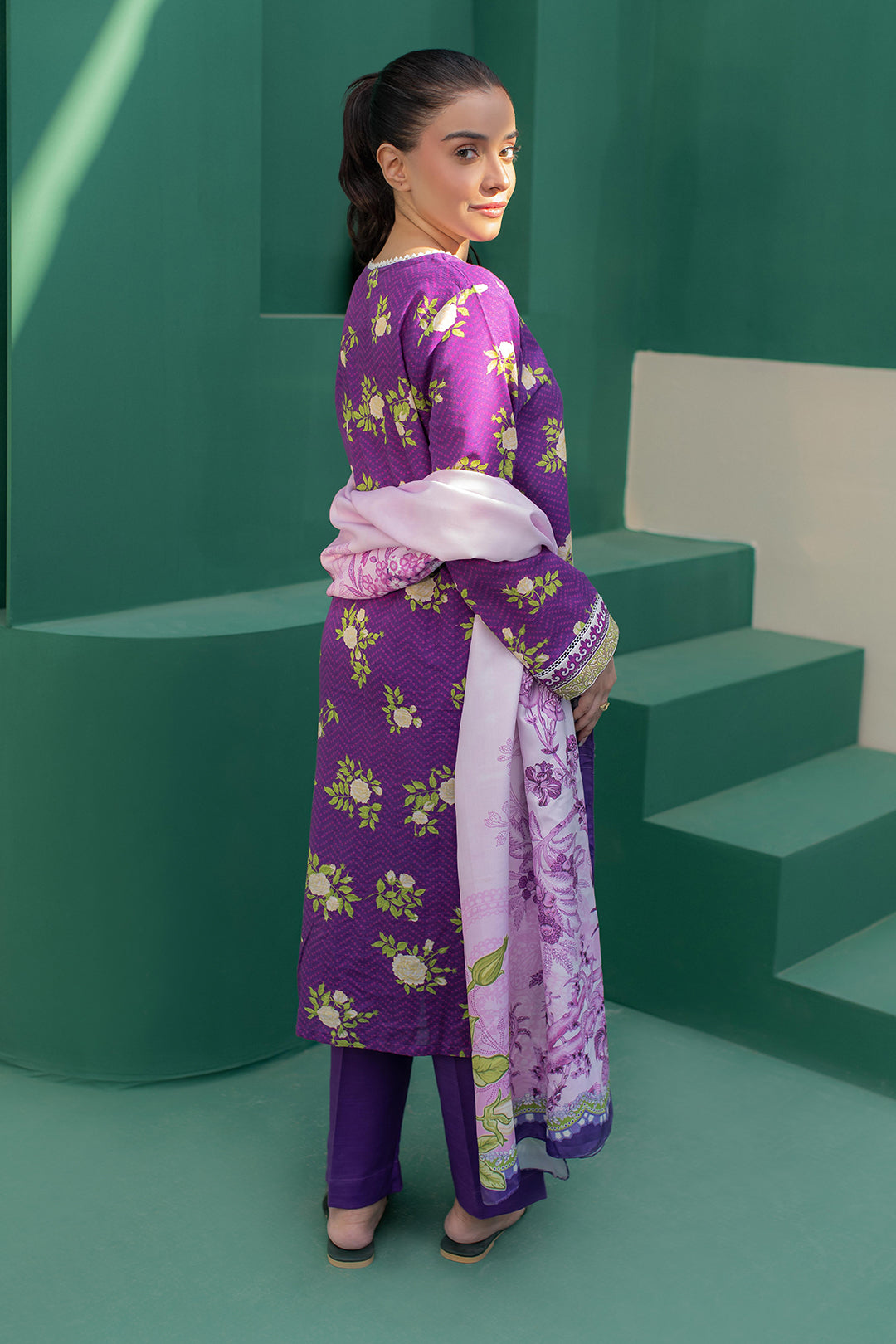 Zellbury | Winter Pret | Kurta Shawl Trouser - 3010 - Designer Dress with Intricate embroidery and embellishments. Shop elegent wedding dress at Maria Faisal.
