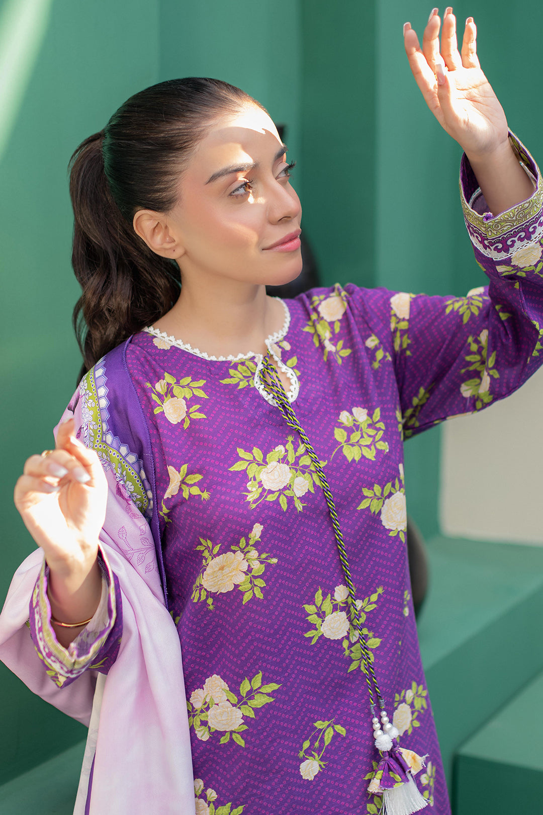 Zellbury | Winter Pret | Kurta Shawl Trouser - 3010 - Designer Dress with Intricate embroidery and embellishments. Shop elegent wedding dress at Maria Faisal.