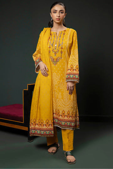 Zellbury | Winter Pret | Kurta Dupatta Trouser - 3151 - Designer Dress with Intricate embroidery and embellishments. Shop elegent wedding dress at Maria Faisal.