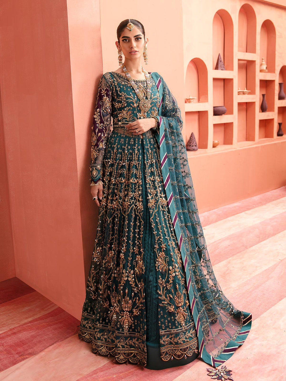 Gulaal | Wedding Formals | AYZEL GL-WS-22V1-27 (PISHWAS AND LEHNGA) - Designer Dress with Intricate embroidery and embellishments. Shop elegent wedding dress at Maria Faisal.
