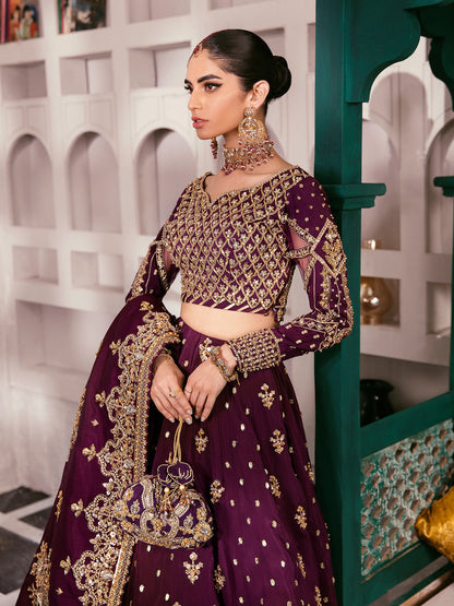 Gulaal | Wedding Formals | SHAZMINAH GL-WS-22V1-31 (LEHNGA AND CHOLI) - Designer Dress with Intricate embroidery and embellishments. Shop elegent wedding dress at Maria Faisal.