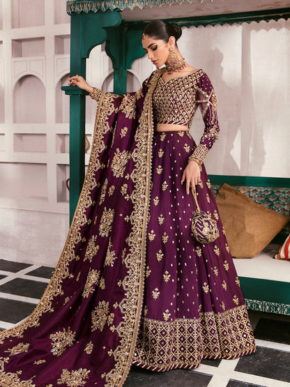 Gulaal | Wedding Formals | SHAZMINAH GL-WS-22V1-31 (LEHNGA AND CHOLI) - Designer Dress with Intricate embroidery and embellishments. Shop elegent wedding dress at Maria Faisal.
