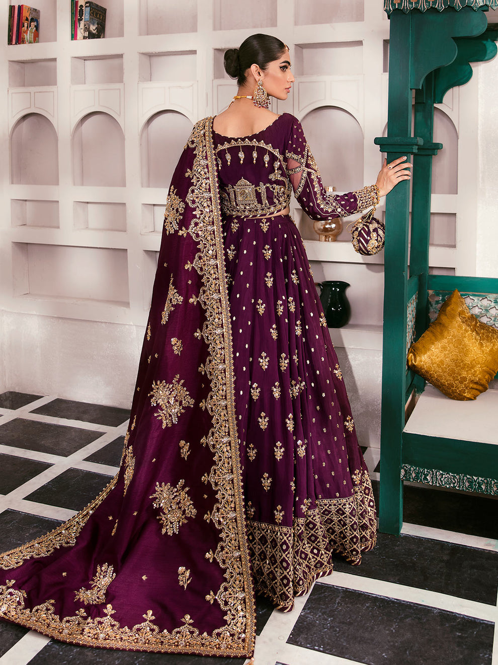 Gulaal | Wedding Formals | SHAZMINAH GL-WS-22V1-31 (LEHNGA AND CHOLI) - Designer Dress with Intricate embroidery and embellishments. Shop elegent wedding dress at Maria Faisal.