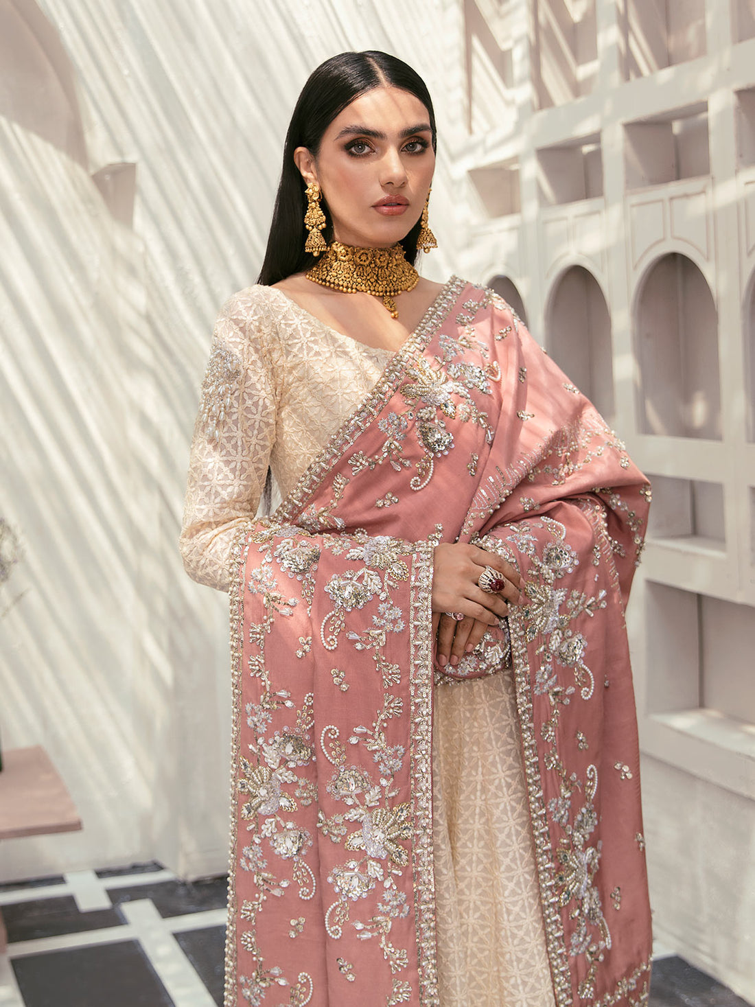 Gulaal | Wedding Formals | GL-WS-22V1-34 (PISHWAS AND CHOORIDAAR PYJAMA) - Designer Dress with Intricate embroidery and embellishments. Shop elegent wedding dress at Maria Faisal.