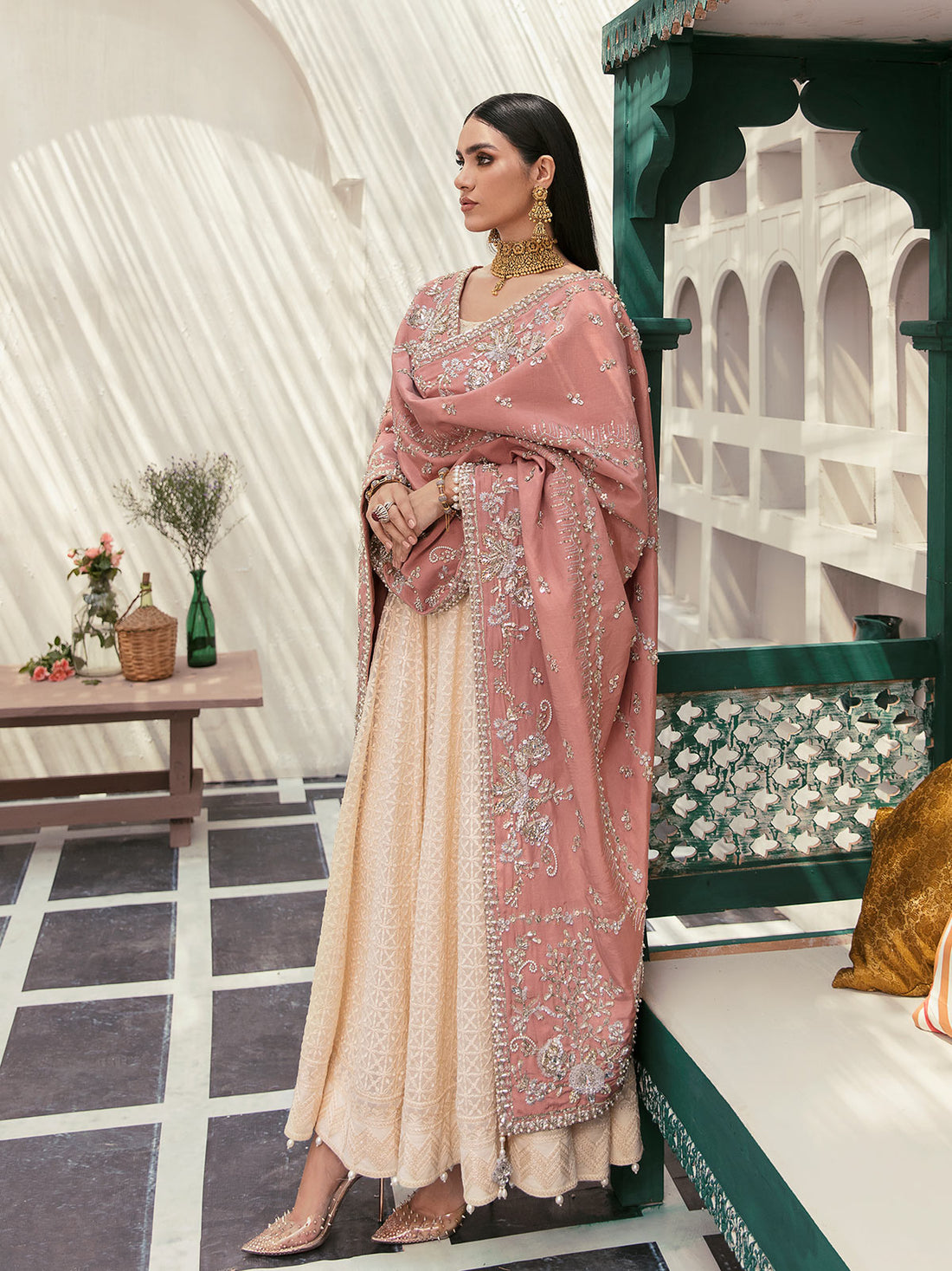 Gulaal | Wedding Formals | GL-WS-22V1-34 (PISHWAS AND CHOORIDAAR PYJAMA) - Designer Dress with Intricate embroidery and embellishments. Shop elegent wedding dress at Maria Faisal.