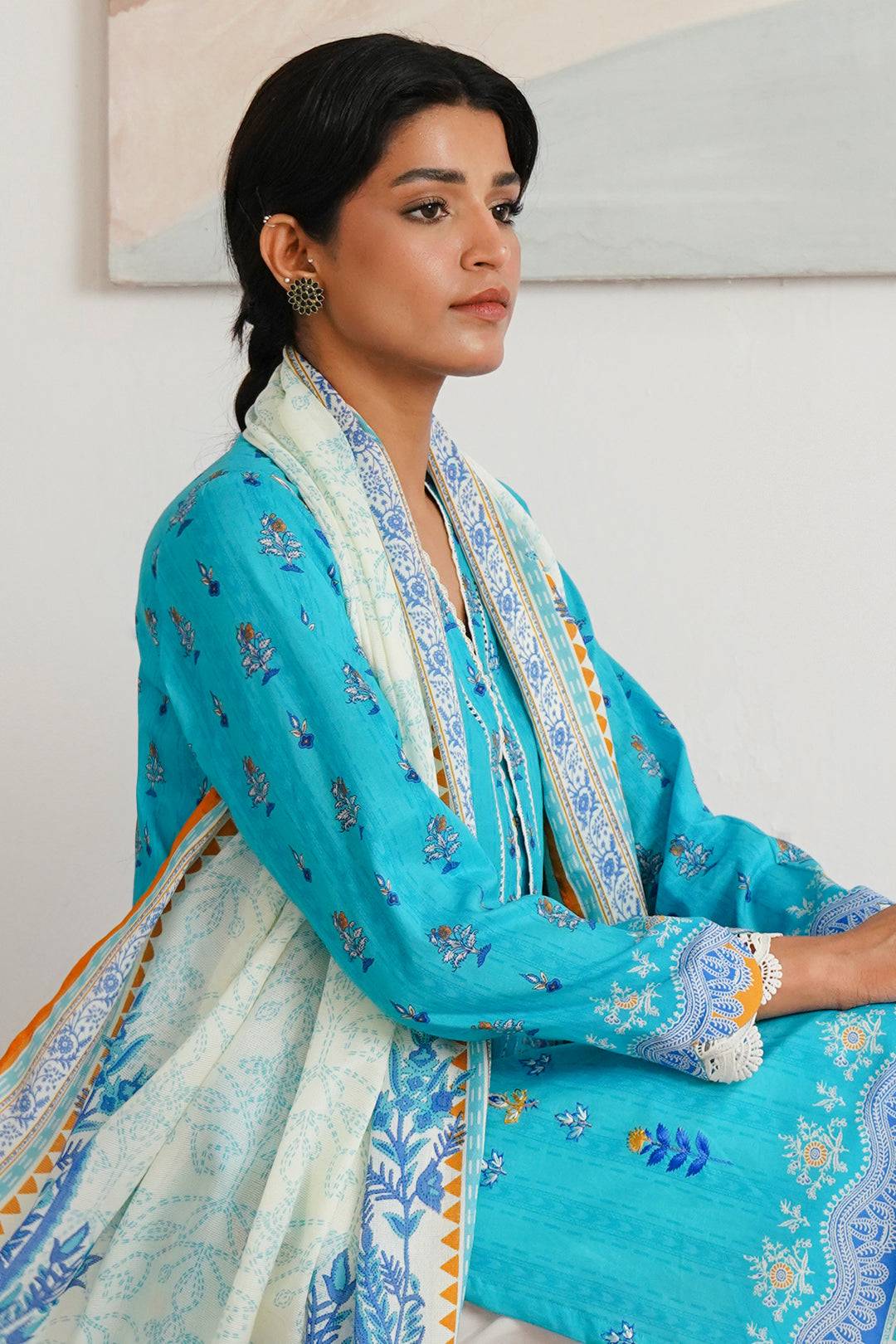 Zellbury | Unstitched 2 Piece Cambric | Embroidered Shirt Dupatta - 0020 by Maria Faisal - Registered Vendor of : Zellbury Women - type : Essential Unstitched - 100% original wedding dresses