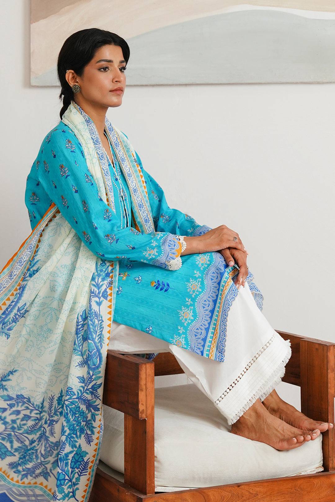 Zellbury | Unstitched 2 Piece Cambric | Embroidered Shirt Dupatta - 0020 by Maria Faisal - Registered Vendor of : Zellbury Women - type : Essential Unstitched - 100% original wedding dresses