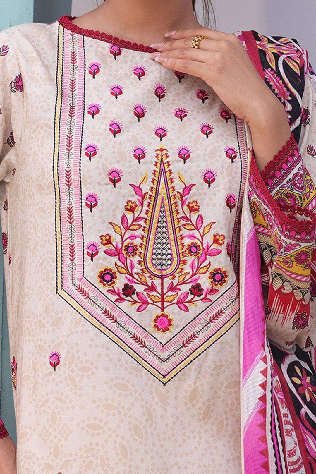Zellbury | Unstitched 2 Piece Cambric | Embroidered Shirt Dupatta - 0022 by Maria Faisal - Registered Vendor of : Zellbury Women - type : Essential Unstitched - 100% original wedding dresses