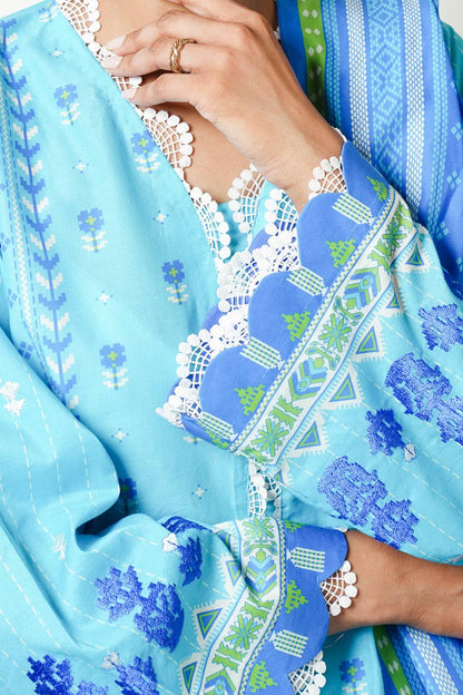 Zellbury | Unstitched 2 Piece Cambric | Embroidered Shirt Dupatta - 0028 by Maria Faisal - Registered Vendor of : Zellbury Women - type : Essential Unstitched - 100% original wedding dresses