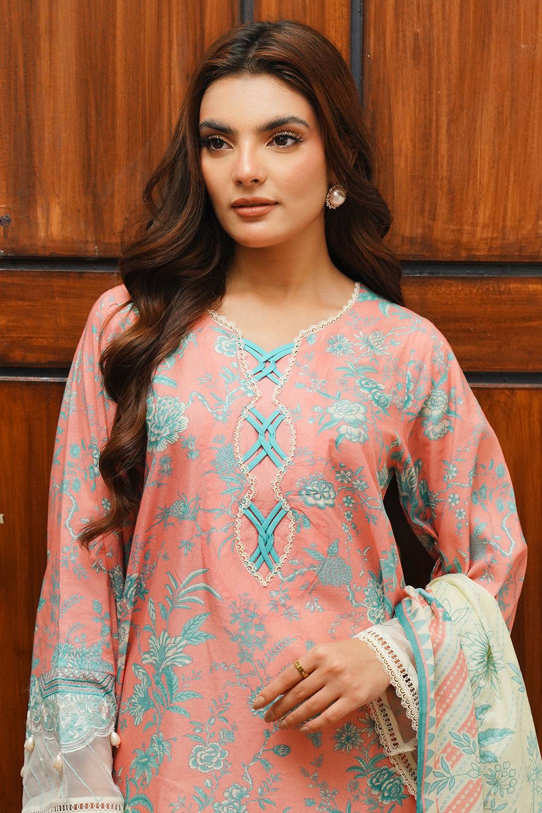 Zellbury | Unstitched 2 Piece Cambric | Embroidered Shirt Dupatta - 0106 by Maria Faisal - Registered Vendor of : Zellbury Women - type : Essential Unstitched - 100% original wedding dresses