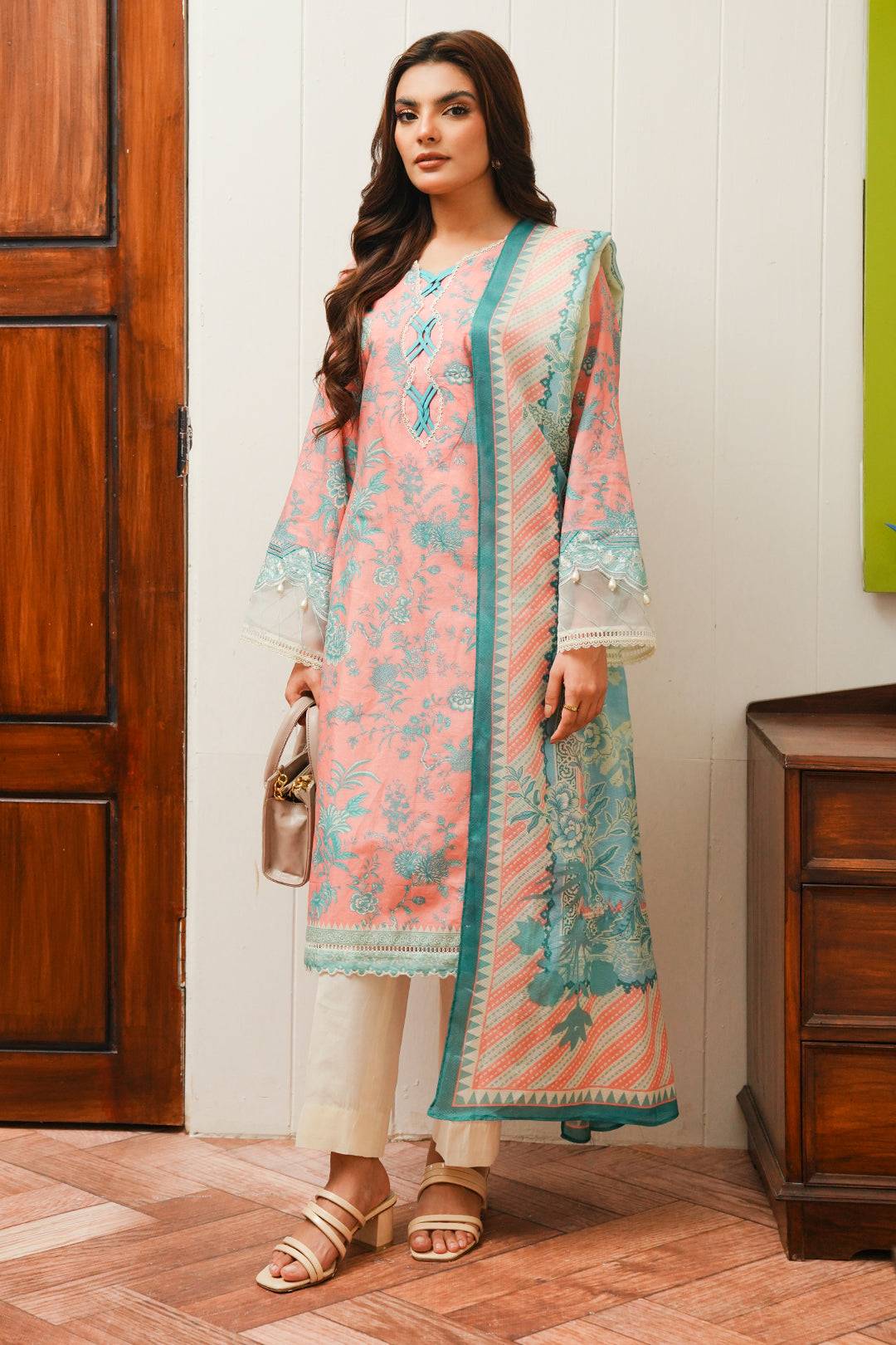 Zellbury | Unstitched 2 Piece Cambric | Embroidered Shirt Dupatta - 0106 by Maria Faisal - Registered Vendor of : Zellbury Women - type : Essential Unstitched - 100% original wedding dresses