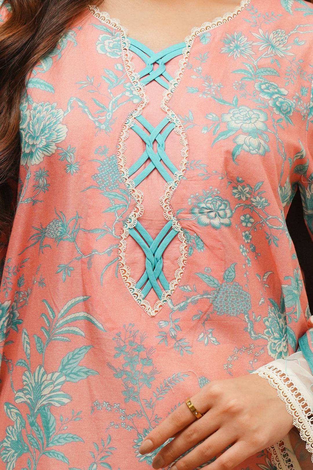 Zellbury | Unstitched 2 Piece Cambric | Embroidered Shirt Dupatta - 0106 by Maria Faisal - Registered Vendor of : Zellbury Women - type : Essential Unstitched - 100% original wedding dresses